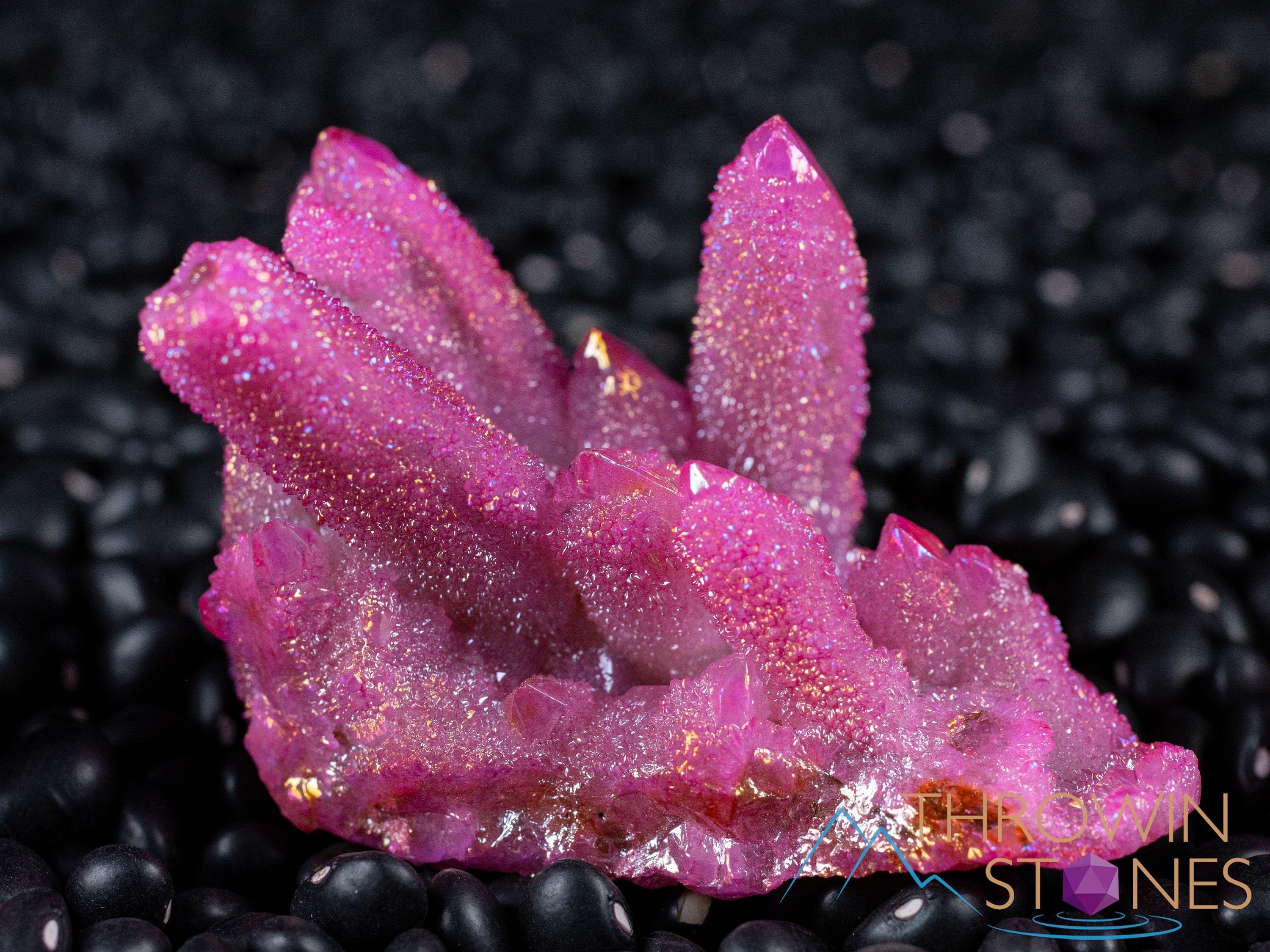 Natural Pink Rose Aura Quartz Crystal Cluster - Rainbow Spirit Quartz for Healing, Meditation & Home Decor - Perfect for Reiki, Feng Shui & Spiritual Gifts