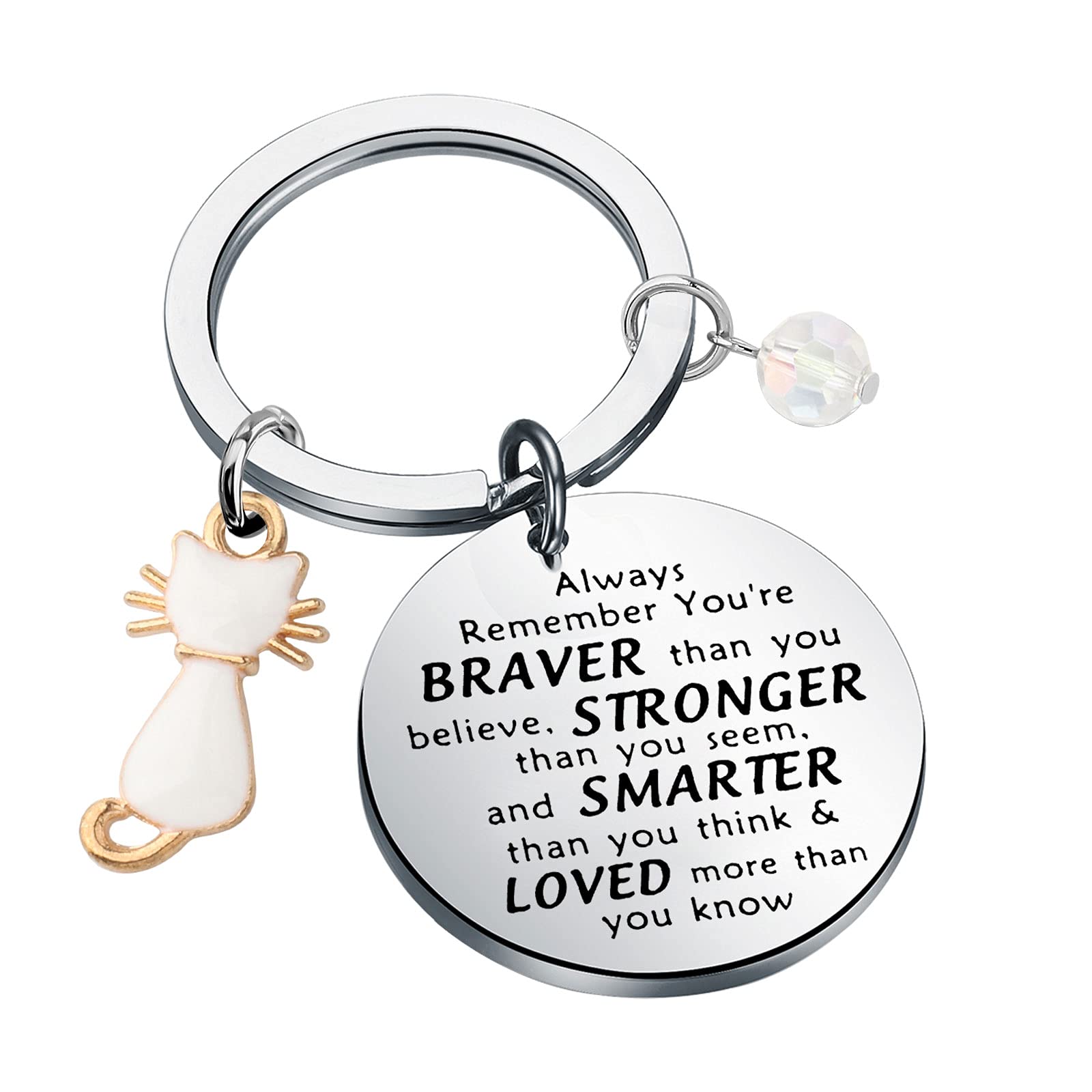 BNQL Cat Keychain - Cute Cat Lover Gifts for Women & Men, Cat Owner Present, Inspirational 