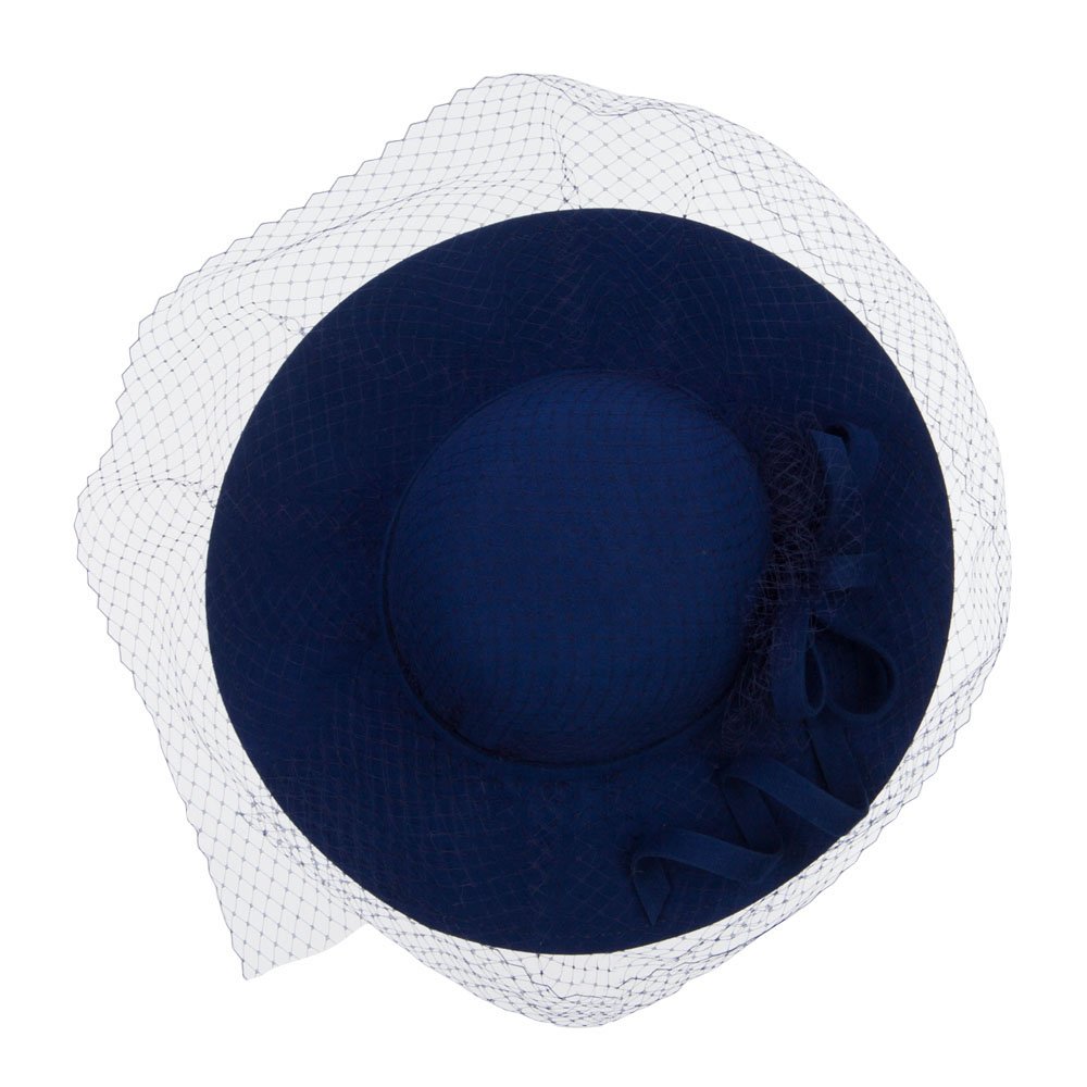 Wool Felt Floppy Hat with Net - Stylish Sun Protection for Outdoor
