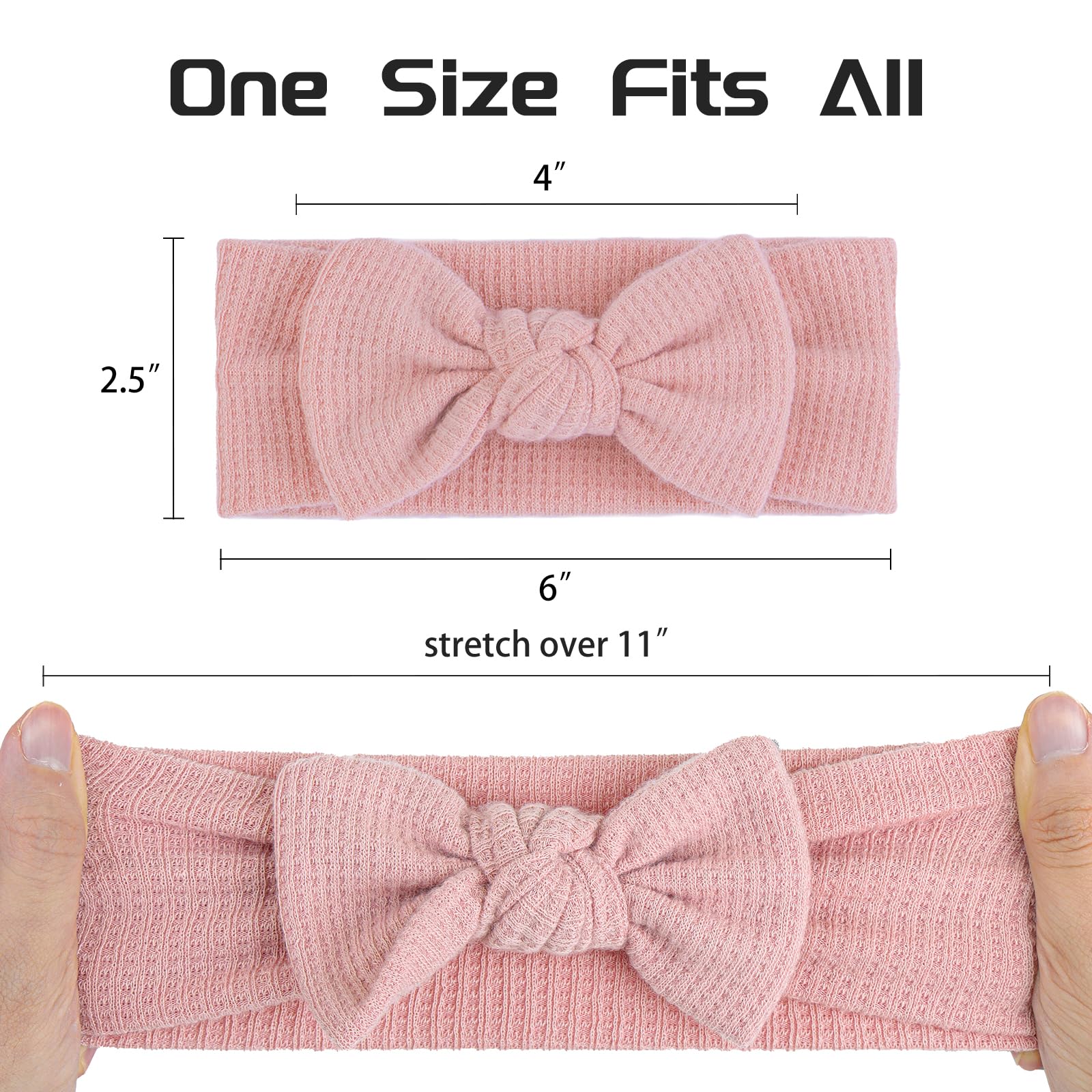 YanJie Soft Handmade Baby Girl Headbands & Bows - Newborn Headwrap Hair Accessories for Infant Toddler (Black, White, Pink, Curcuma) - Perfect for Photoshoots, Birthday Parties & Daily Outfits