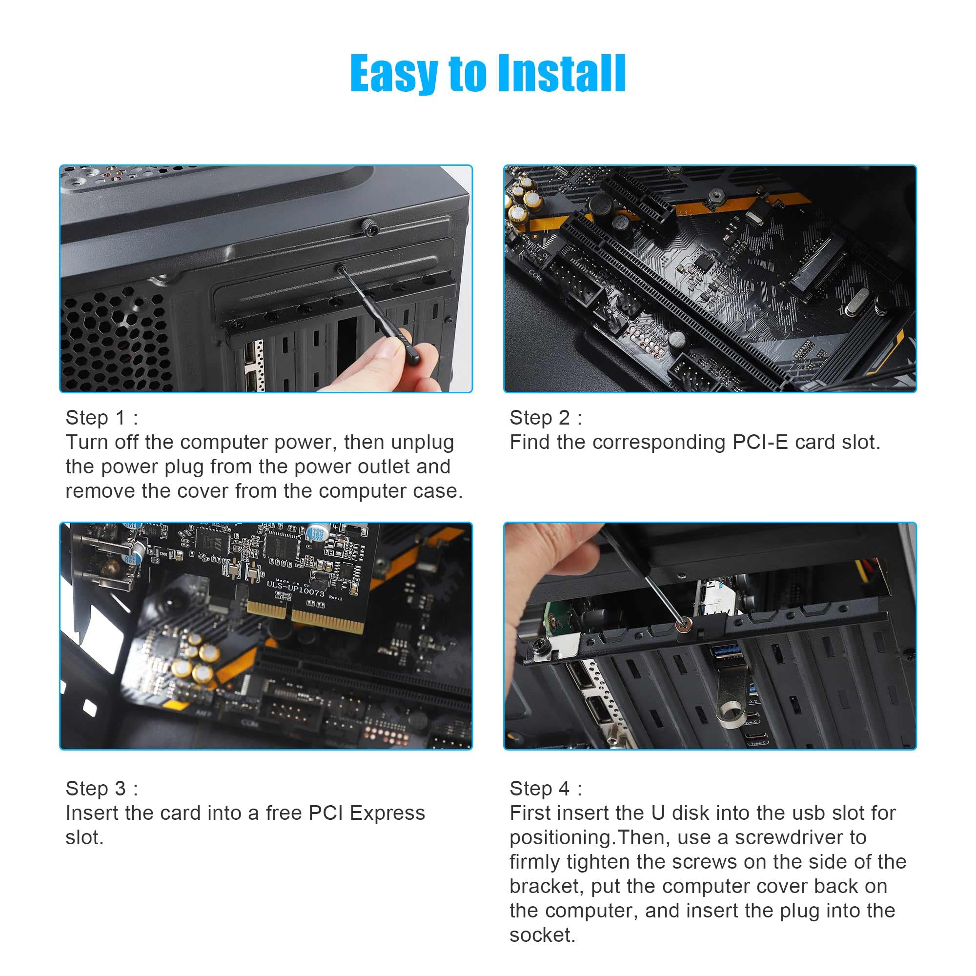 High-Speed PCIe to USB 3.2 Gen 2 Expansion Card - 20Gbps Bandwidth with 7 Ports (4x USB-A & 3x USB-C) for Desktop Computers | Perfect for VR Setups, External Storage & Multi-Device Charging Stations