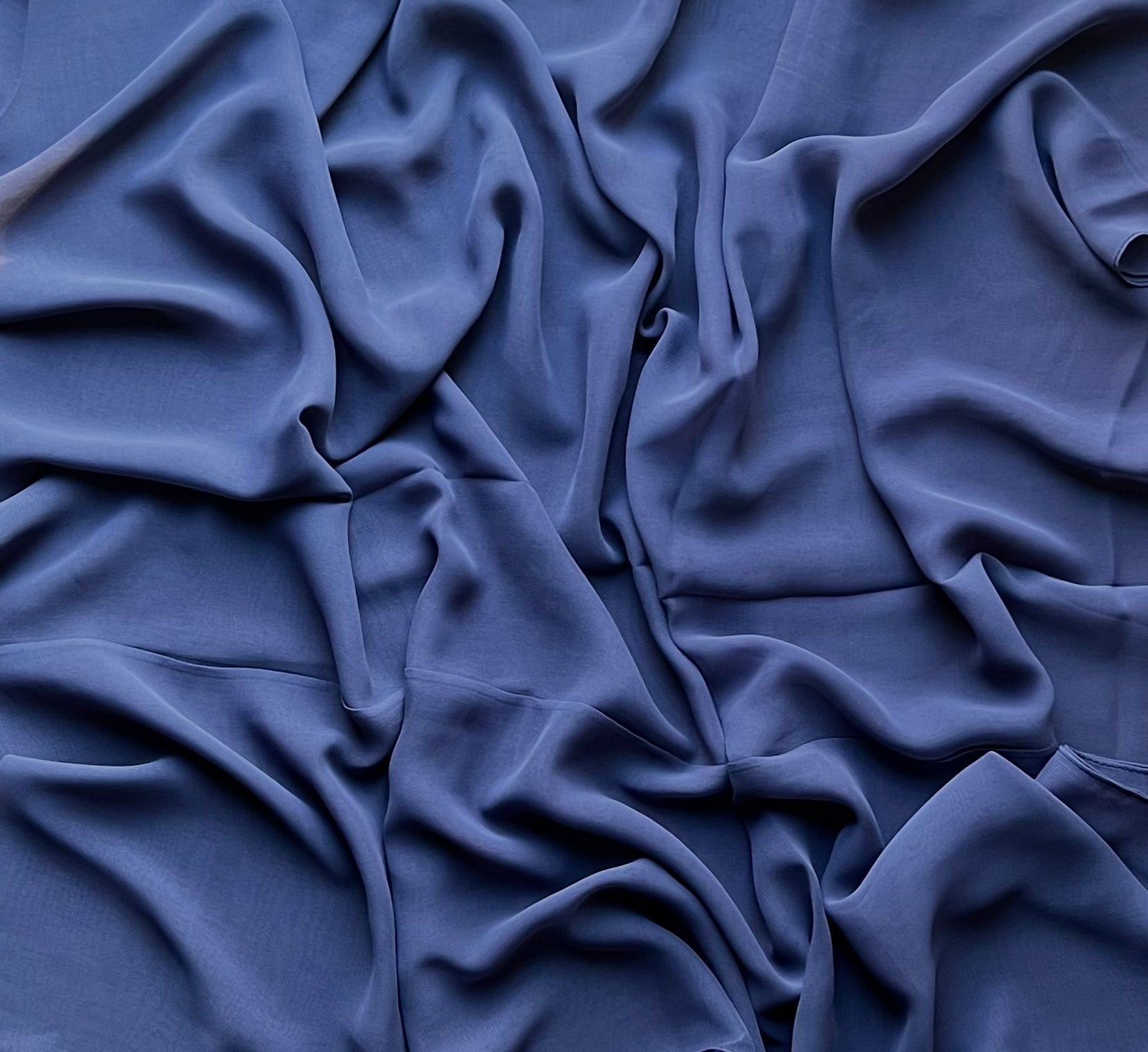 Elegant Georgette Chiffon Denim Fabric - Perfect for Dresses, Skirts & DIY Fashion Projects