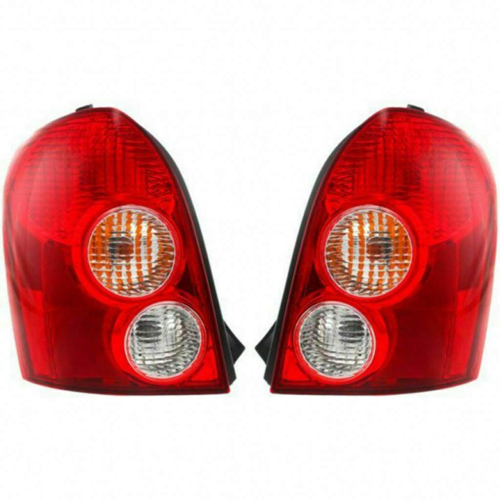 2002-2003 Mazda Protege Tail Light Pair - Driver & Passenger Side with Bulbs - Direct Replacement for MA2800121 & MA2801121 - Perfect for Night Driving & Enhanced Vehicle Safety