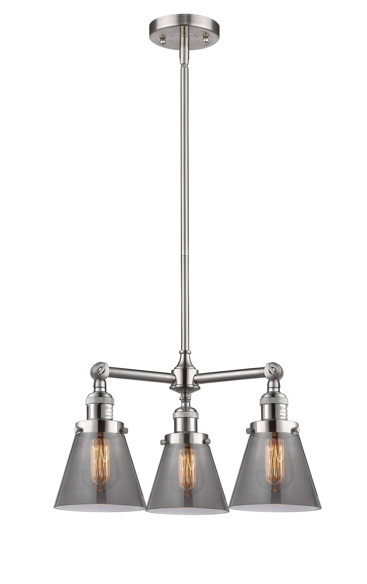 Innovations 207-PC-G64 3-Light Modern Chandelier in Polished Chrome - Perfect for Dining Room, Bedroom or Living Room Lighting
