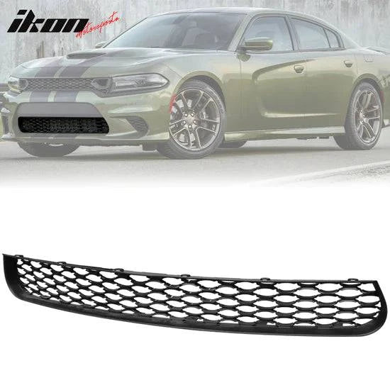 2015-2023 Dodge Charger SRT Scat Pack Black Front Lower Grille Replacement - High-Quality PP Material for Enhanced Style & Protection | Perfect for Car Upgrades & Performance Modifications