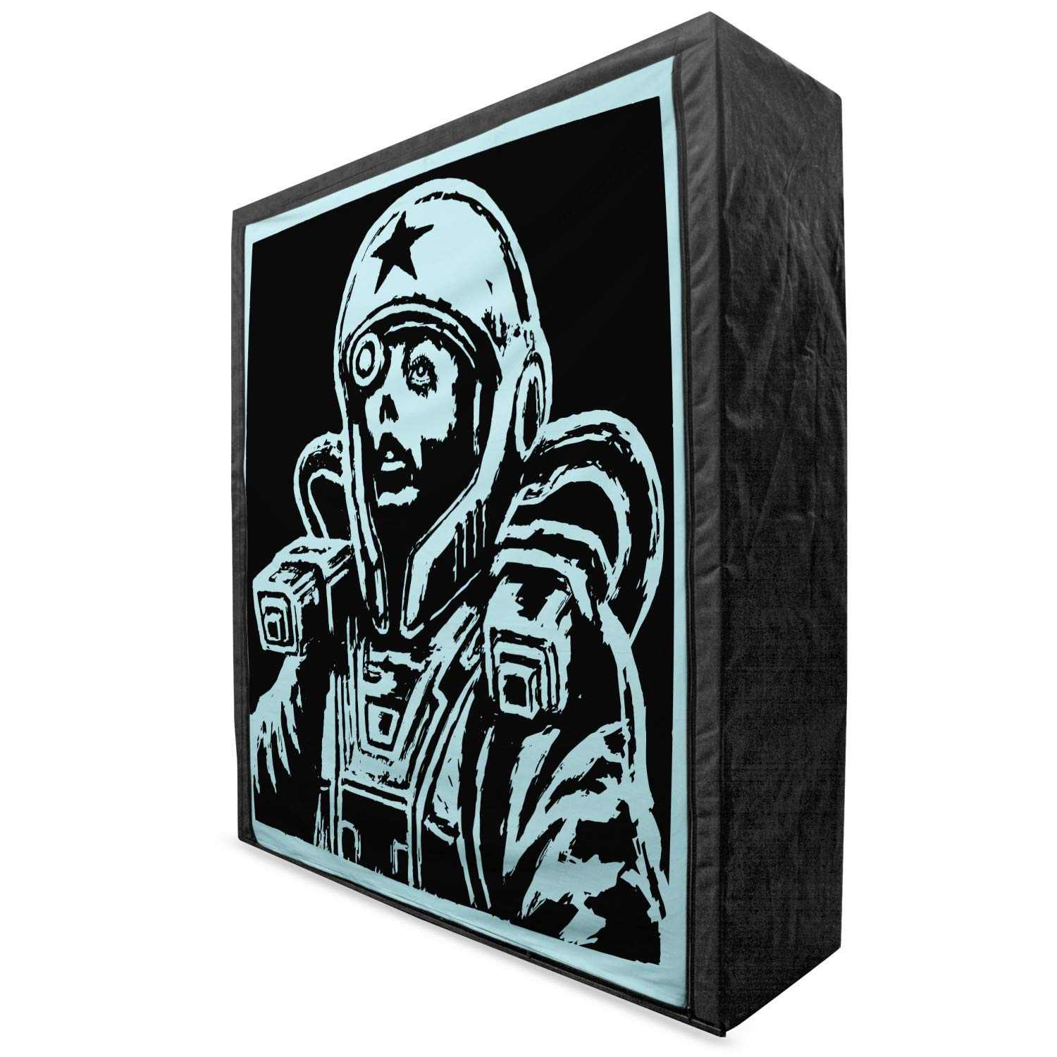 Ambesonne Astronaut Portable Fabric Wardrobe - Space-Themed Clothing Organizer with Shelves | 59