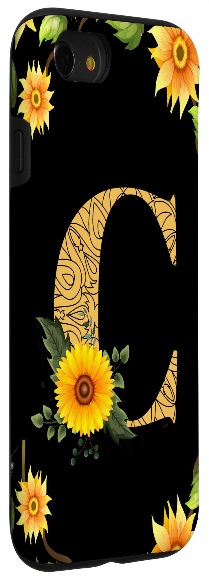 Elegant Monogram iPhone SE (2020)/7/8 Phone Case with Sunflower Letter C - Perfect Gift for Women & Personalized Initial Protection (Home, Office, Travel)