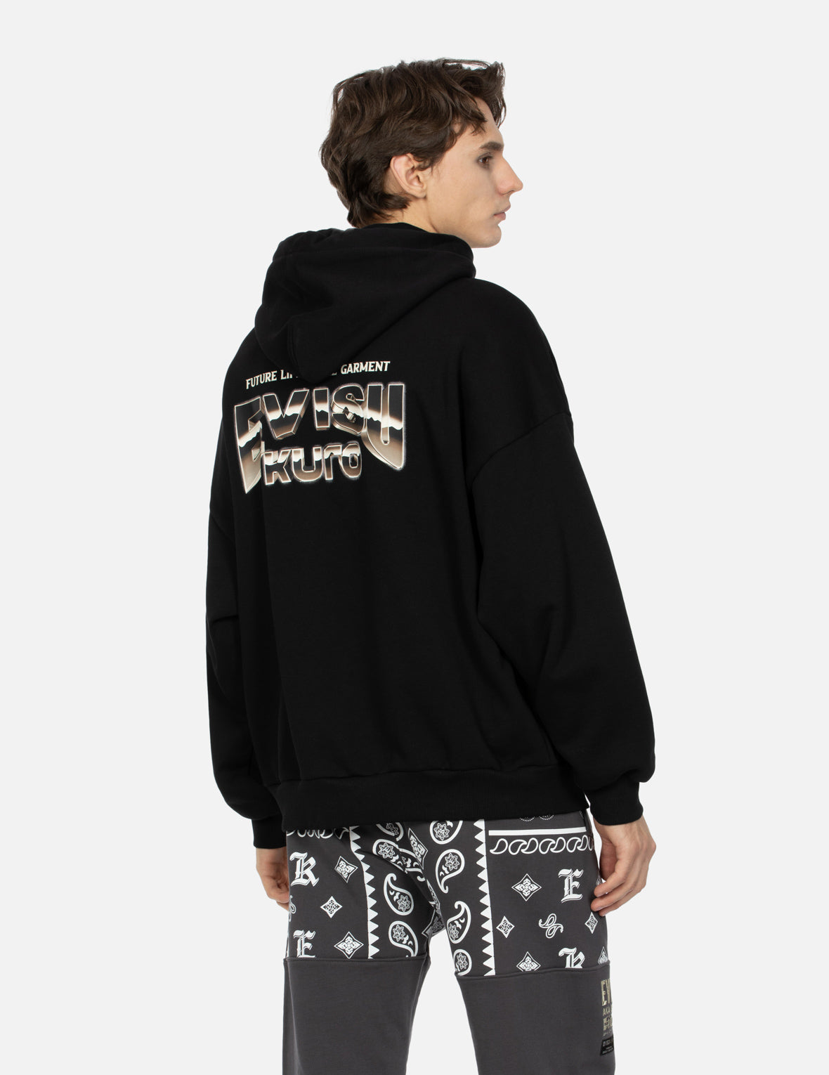 Metallic Effect Logo Print Oversized Hoodie for Men & Women - Trendy Streetwear Fashion for Casual Wear, Gym, and Outdoor Activities