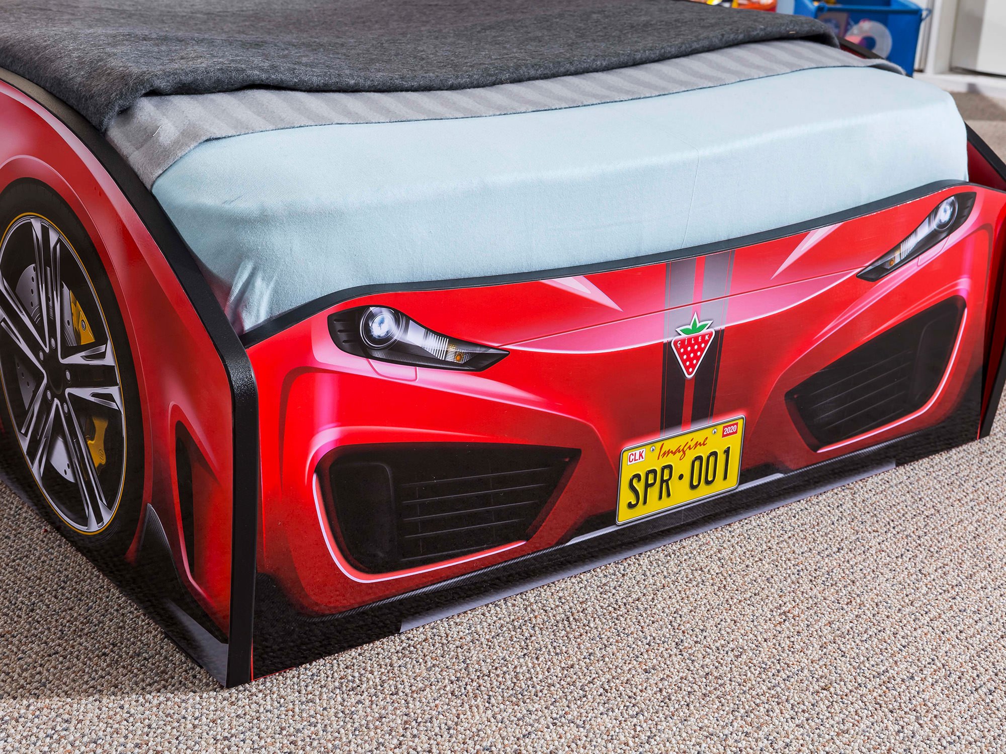 Spyder Race Car Toddler Bed Frame - Red Sports Car Design Kids Bed for Boys & Girls | Perfect for Themed Bedrooms & Playrooms