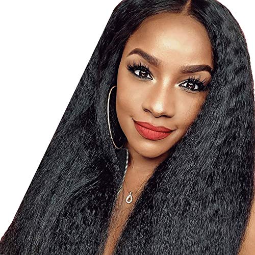 8A Brazilian Virgin Kinky Straight Human Hair Extensions - 3 Bundles (12/14/16 Inches) 100% Unprocessed 1B Color for Black Women | Natural Look for Daily Wear, Styling & Special Occasions
