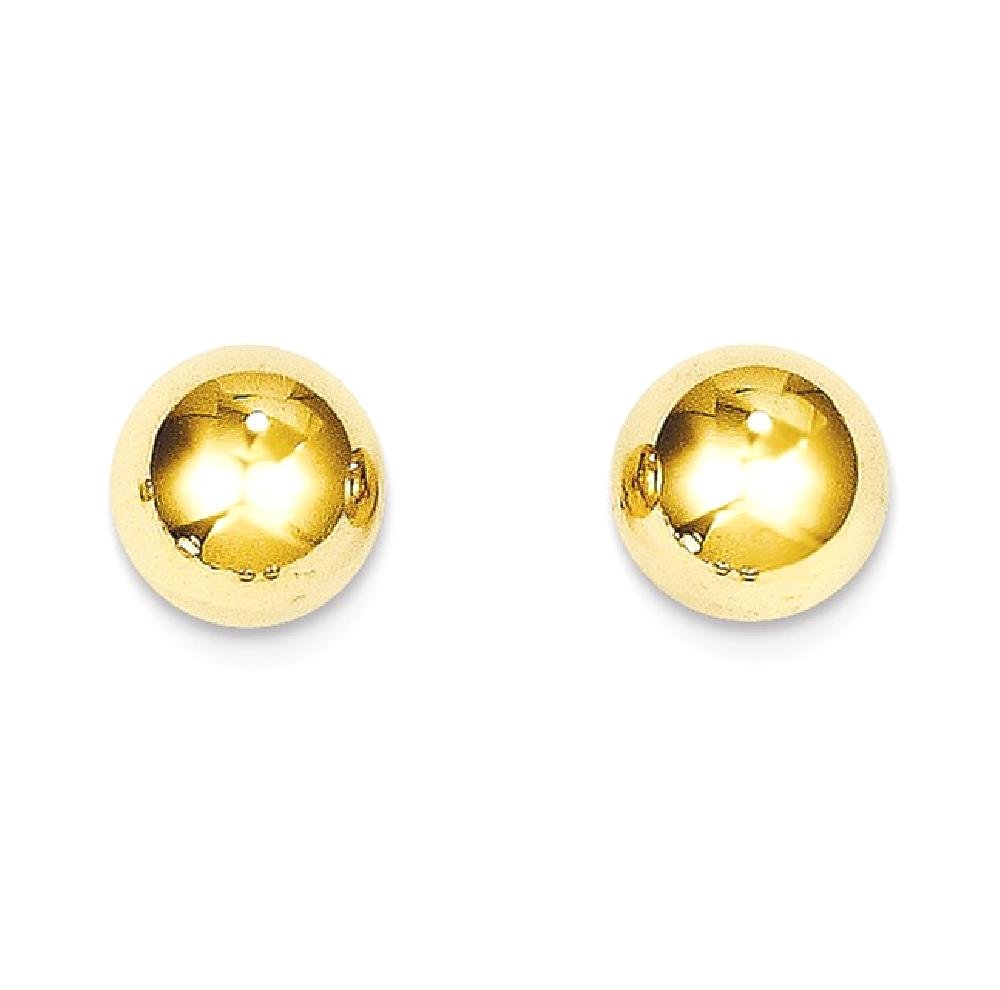 14K Solid Yellow Gold 8mm Ball Stud Earrings for Women - Hypoallergenic Luxury Jewelry Gift for Her - Perfect for Everyday Wear, Parties & Special Occasions