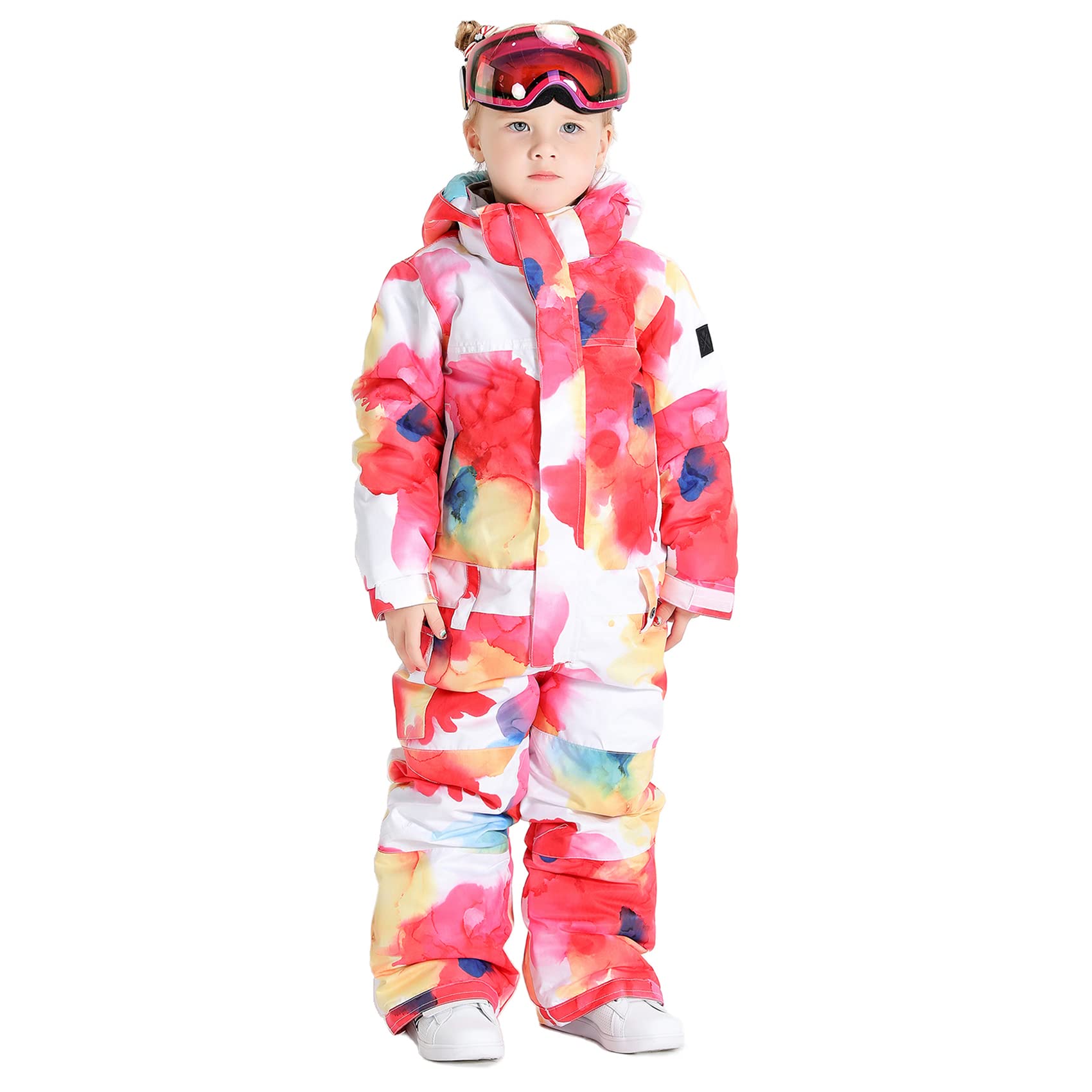 GSOU SNOW Kids Waterproof Ski Suit - One Piece Snowsuit for Boys & Girls - Windproof Snowboard Jumpsuit for Winter Sports & Outdoor Play | Perfect for Skiing, Snowboarding & Snow Days