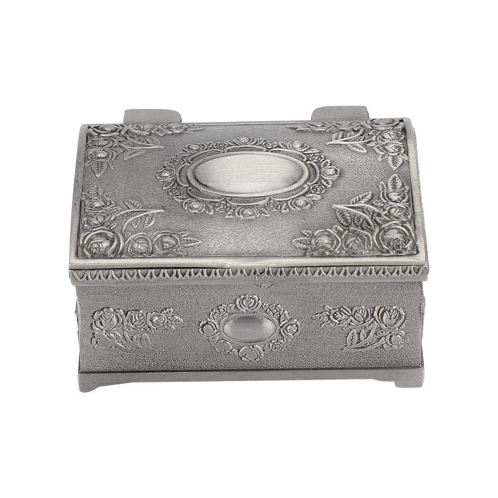 Vintage Jewelry Box for Women & Girls - Elegant Metal Jewelry Organizer with Lock, Treasure Chest Trinket Box for Rings, Earrings, Necklaces - Perfect for Bedroom, Travel & Gift Giving