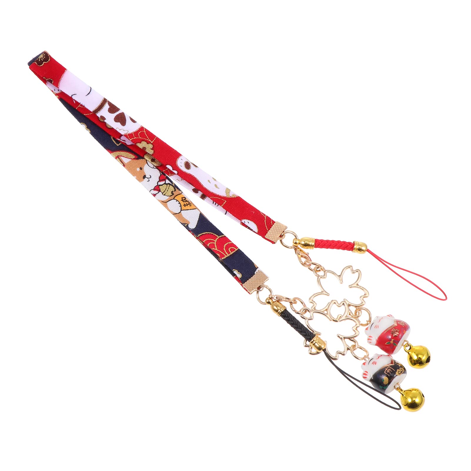 POPETPOP 2Pcs Lucky Cat Phone Charm - Cute Fortune Cat Keychain for Phone, Bracelet & Bag Accessories - Perfect Gift for Good Luck & Home/Office Decoration