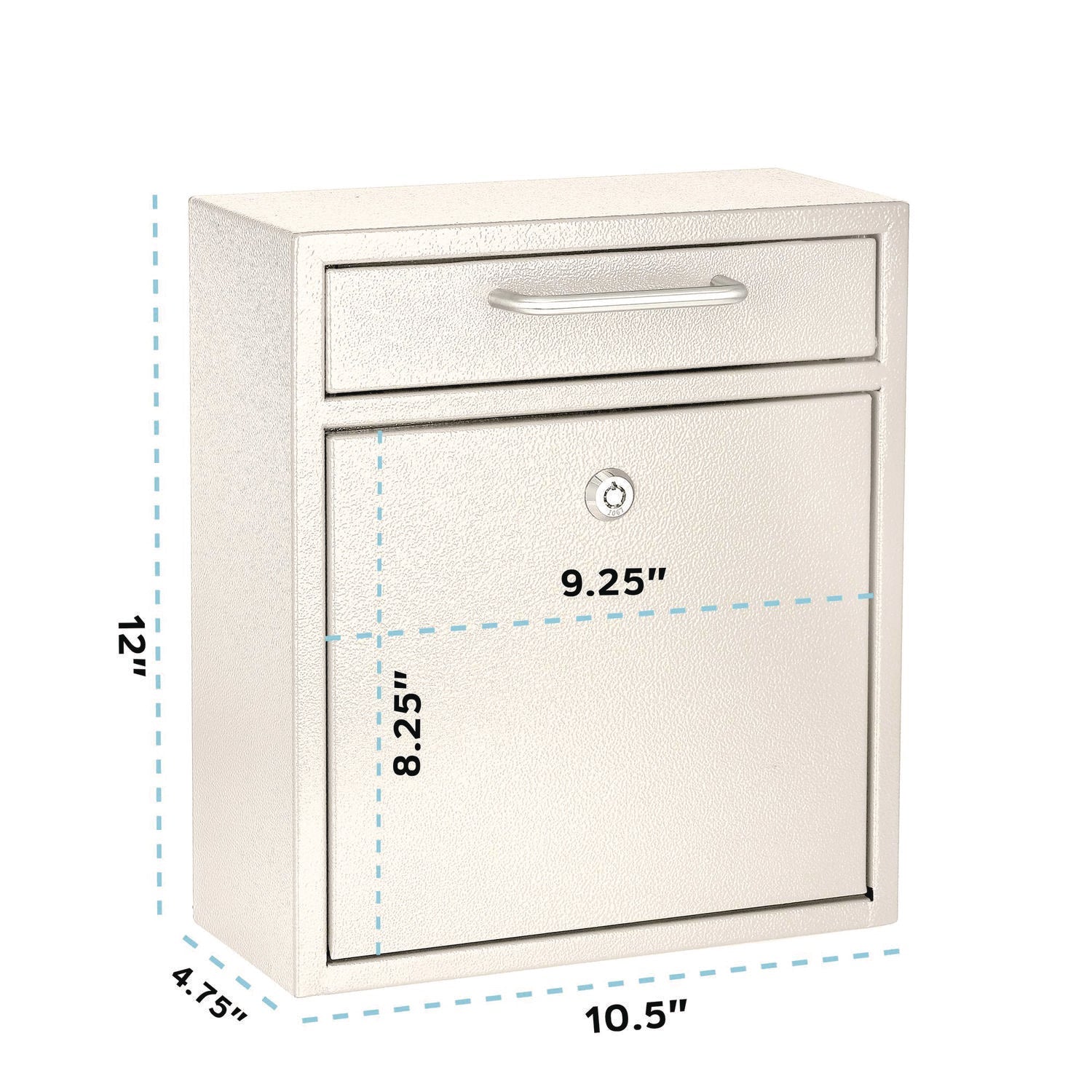 AdirOffice Medium Ultimate Wall Mounted Mailbox - 10.4 x 4.5 x 12 Inches, White - Perfect for Home, Office & Apartment Mail Organization