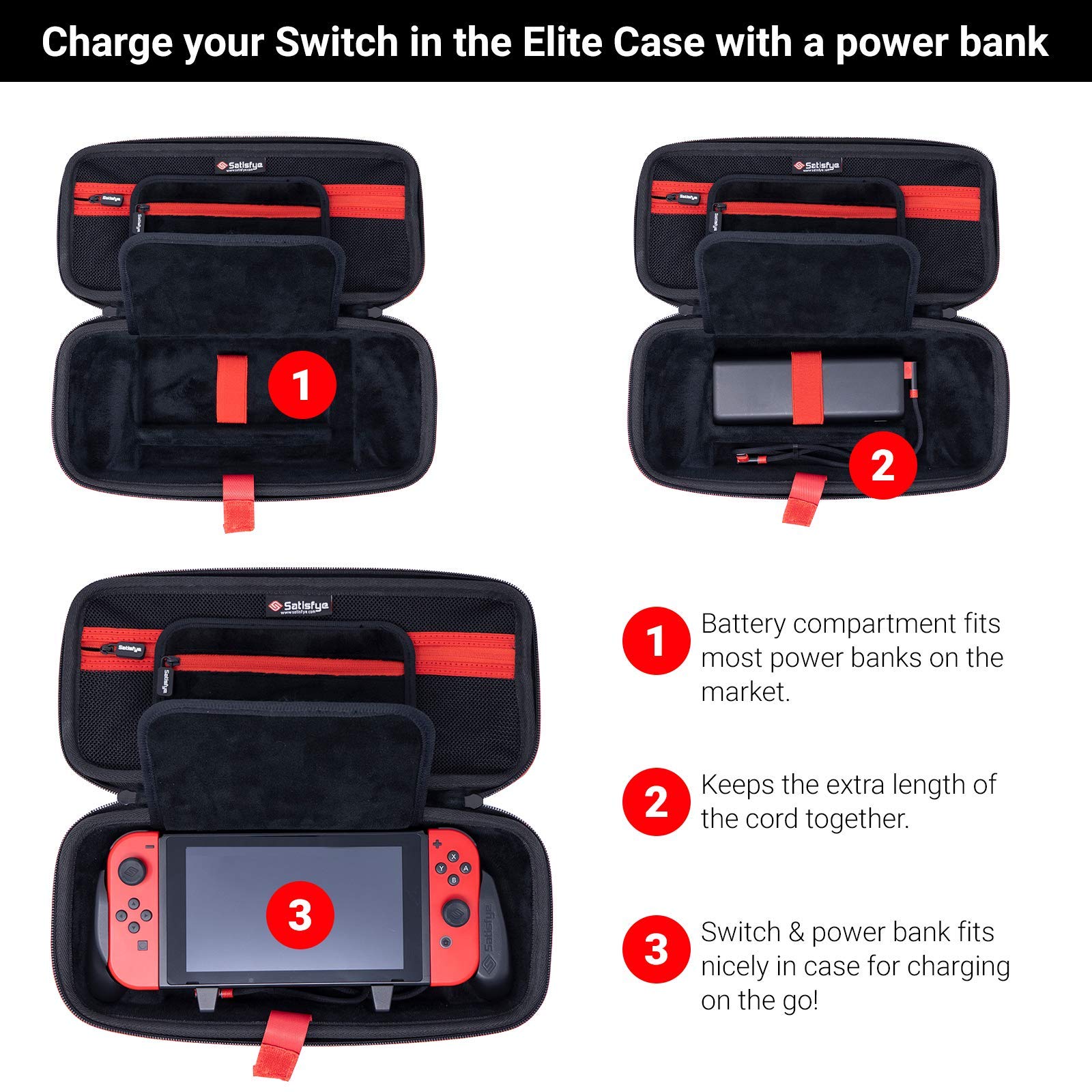 Satisfye ZenGrip Pro Gen 3 OLED Elite Bundle for Nintendo Switch - Premium Gaming Grip, Protective Case & USB C-C Cable - Includes Bonus 2 Thumbsticks & JoyCon Rail - Perfect for Travel, Home Gaming & Enhanced Comfort