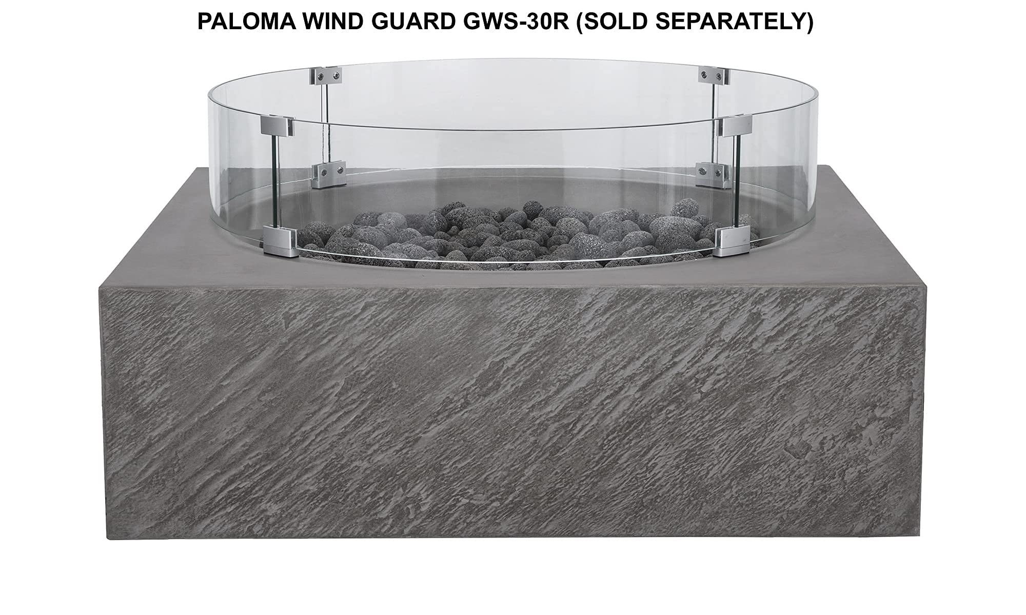 Pyromania 30-Inch Round Glass Wind Guard for Outdoor Fire Pit Tables - Perfect for Patio, Deck, and Backyard Gatherings