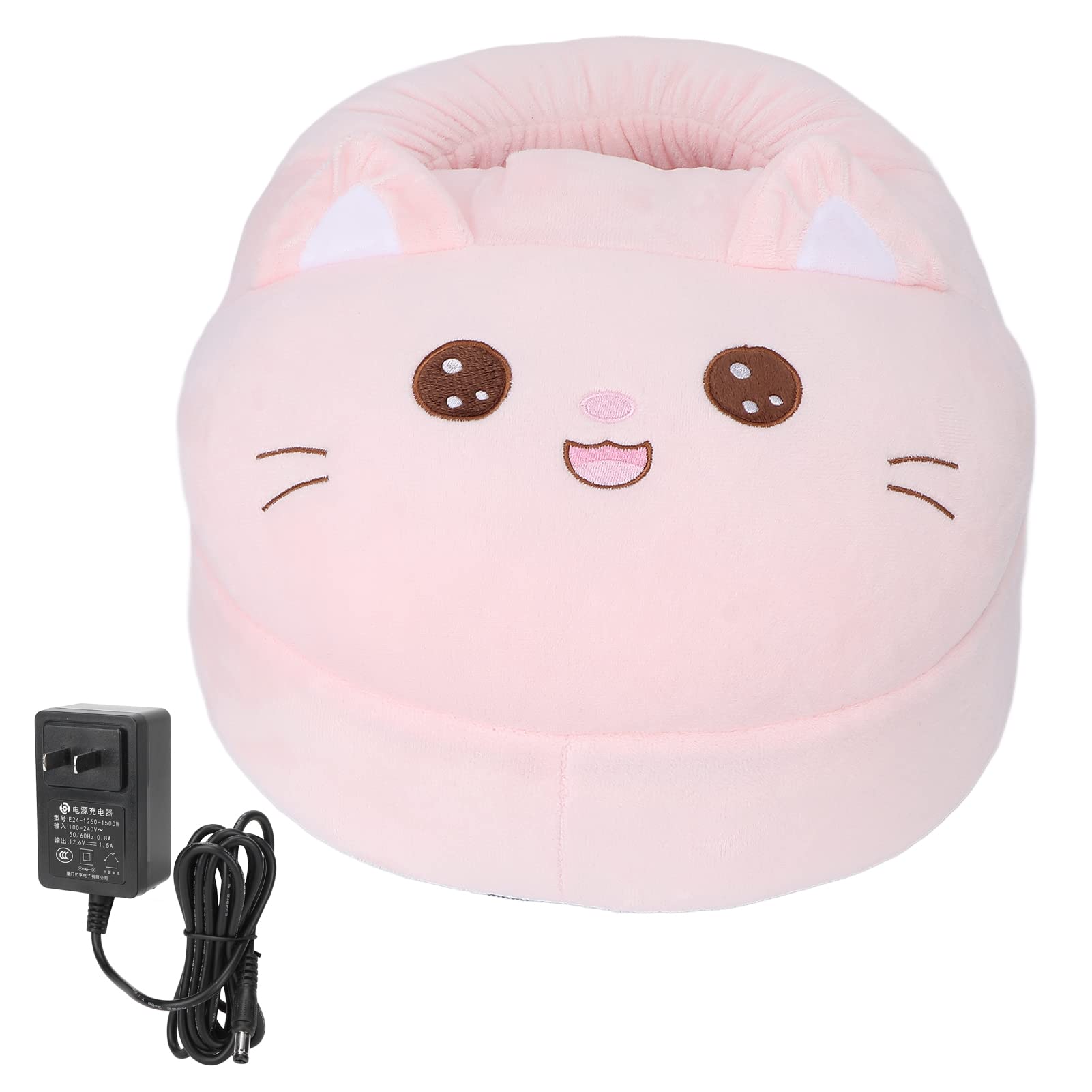 Electric Foot Warmer for Men & Women - Cotton Heating Pad with Massage Function - Portable Feet Warmer Machine for Home & Office Use - Perfect for Cold Weather, Relaxation & Circulation - Pink (US)