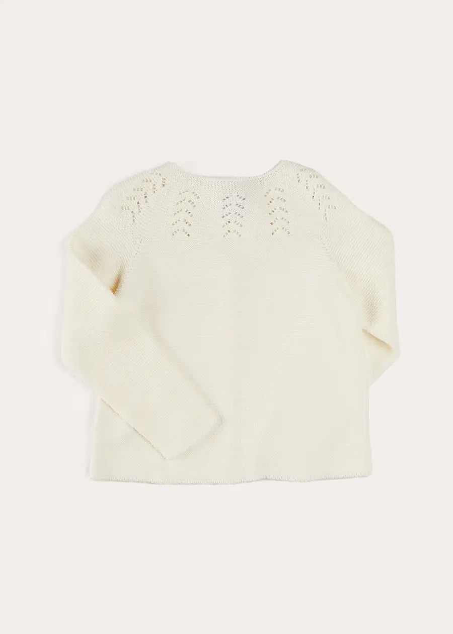 Openwork Cotton Cardigan for Kids - Cream Color (6 Months to 10 Years) | Lightweight Summer Cover-Up for Boys & Girls | Perfect for Beach, Park, and Outdoor Activities