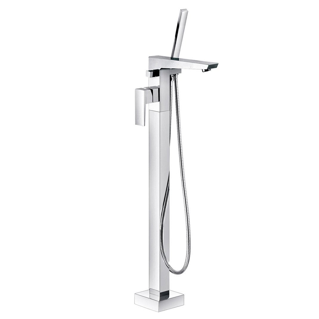 Premium Floor Standing Bathtub Faucet - Modern Freestanding Tub Filler with Hand Shower - Perfect for Luxury Bathrooms & Spa Retreats