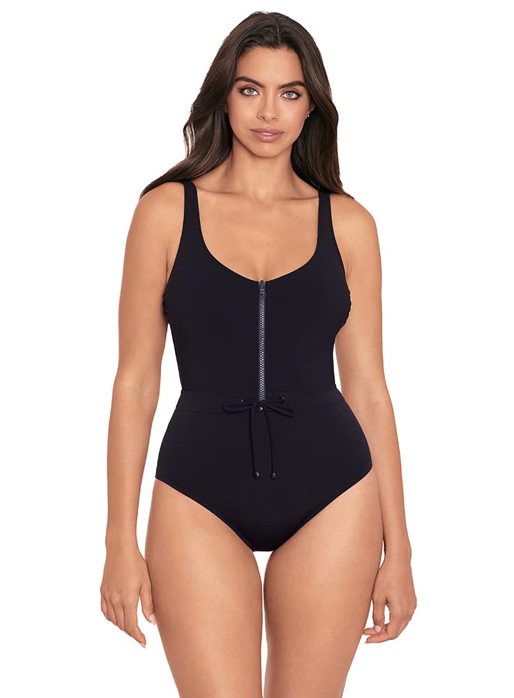 Skinny Dippers Women's One Piece Swimsuit with Front Zipper & Soft Cups | Sexy Zip-Up Bathing Suit for Beach, Pool & Vacation | Tummy Control Swimwear