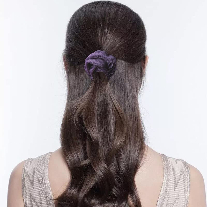 Staila 10 Pack Velvet Scrunchies Hair Ties - Soft & Elegant Hair Elastics for Women & Girls (10 Colors) - Perfect for School, Work, Gym & Everyday Hairstyles