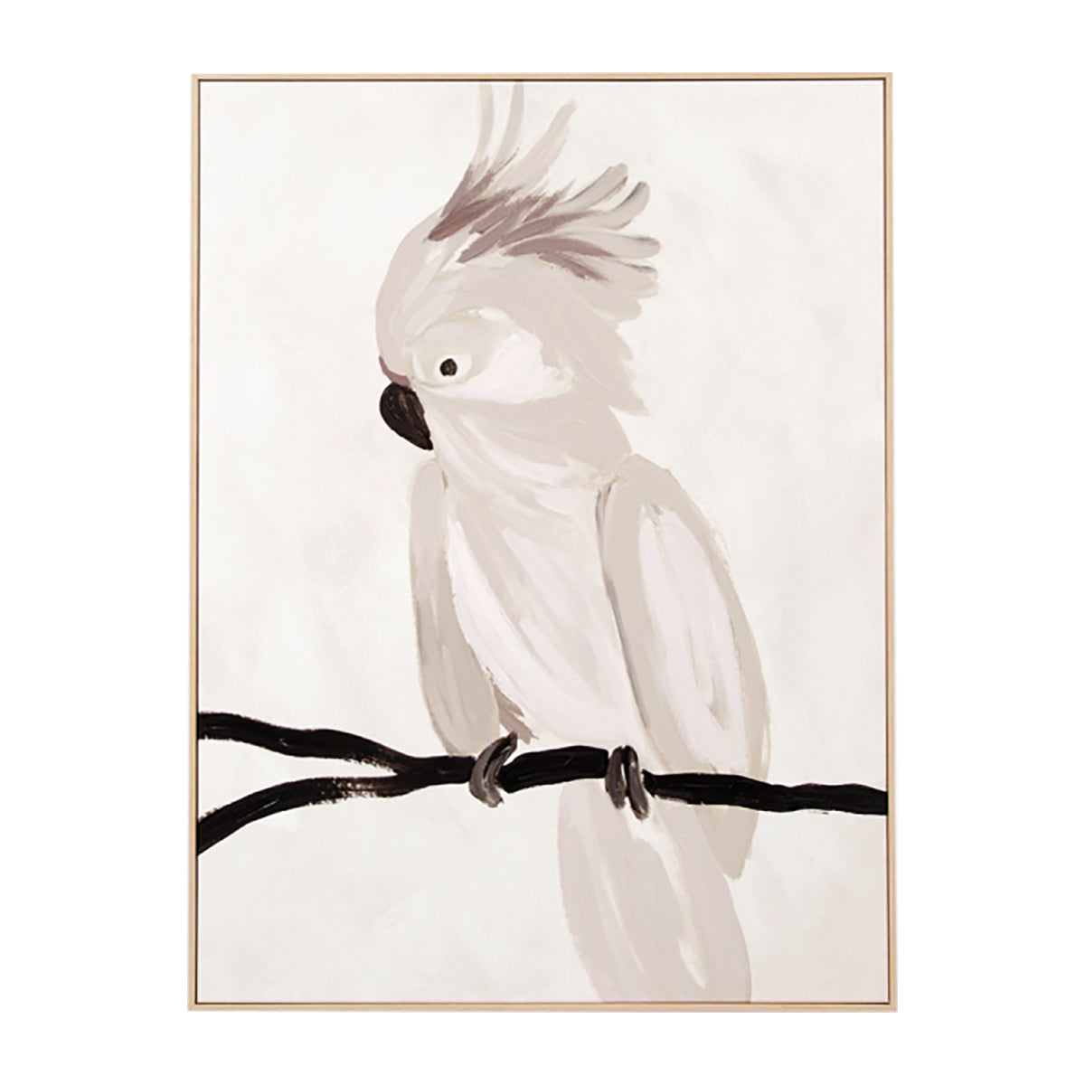 Beautiful Cockatoo Portrait 2 - Framed Canvas Wall Art for Home & Office Decor - Perfect for Living Room, Bedroom or Gift