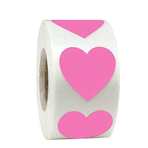500pcs Heart Shaped Love Stickers - Self Adhesive Seals for Scrapbooking, Gift Wrapping, Wedding Invitations & Party Decorations - Cute Pink Labels for DIY Crafts, Stationery & Birthday Supplies