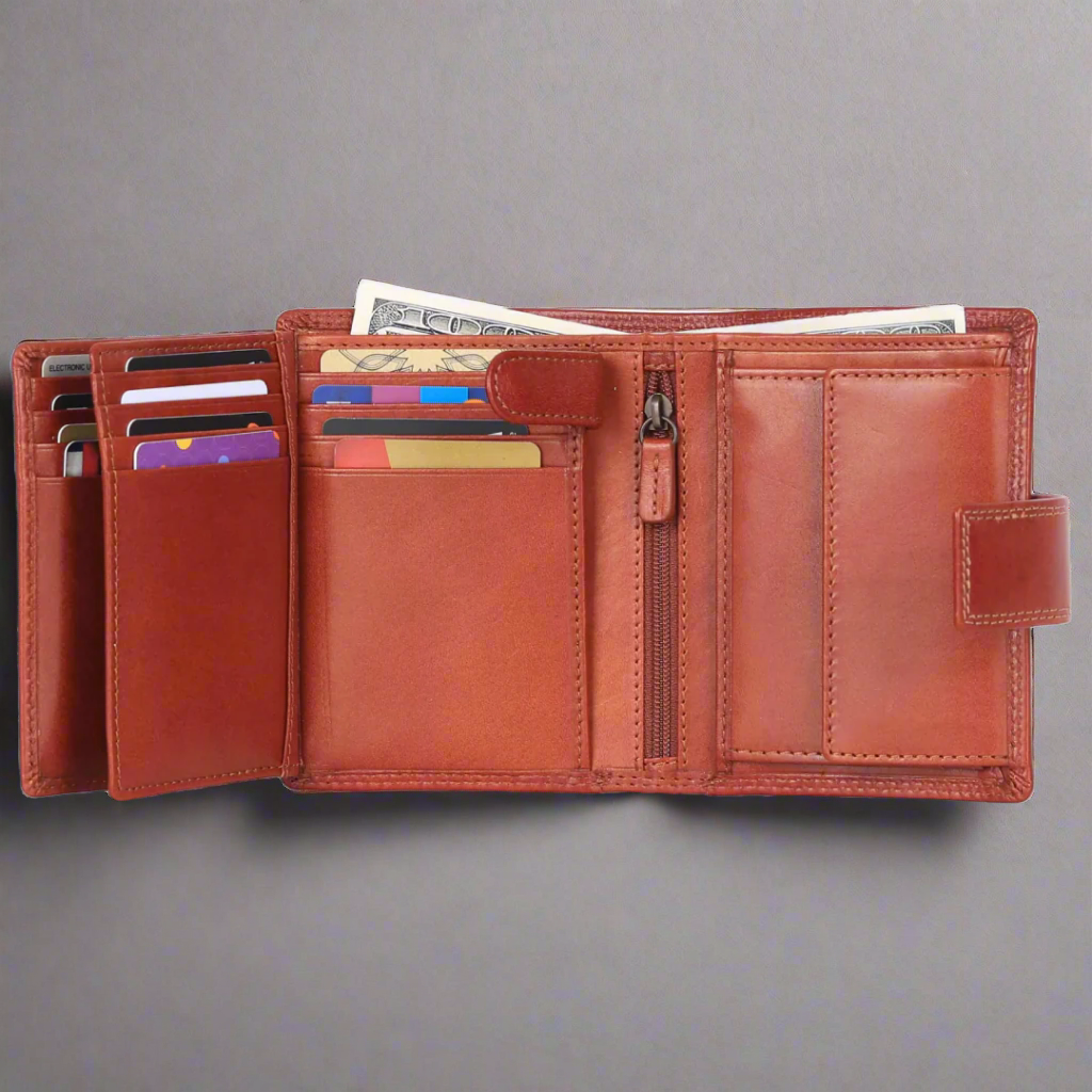 Premium MET Men's Fashion Leather Wallet - Slim RFID Blocking Bifold Wallet for Everyday Use & Travel - Perfect Gift for Dad, Husband, Boyfriend