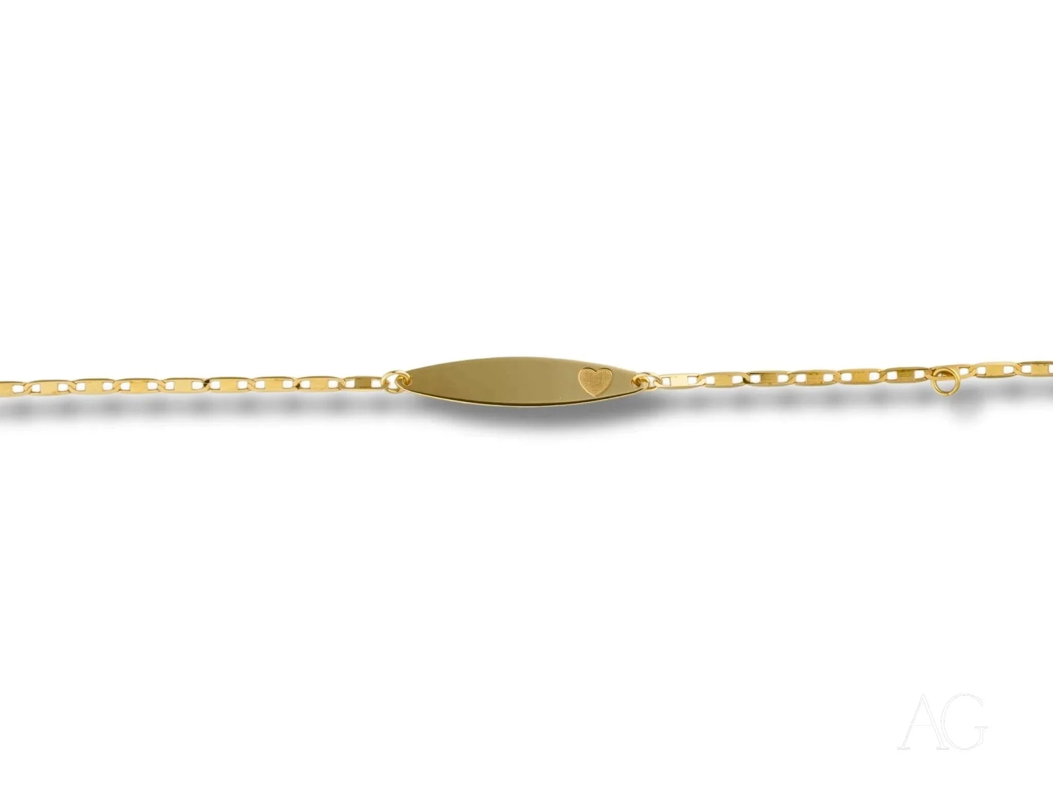 Elegant Solid 18K Gold ID Bracelet for Kids with Free Engraving - Perfect for Birthdays, Christenings & Special Occasions