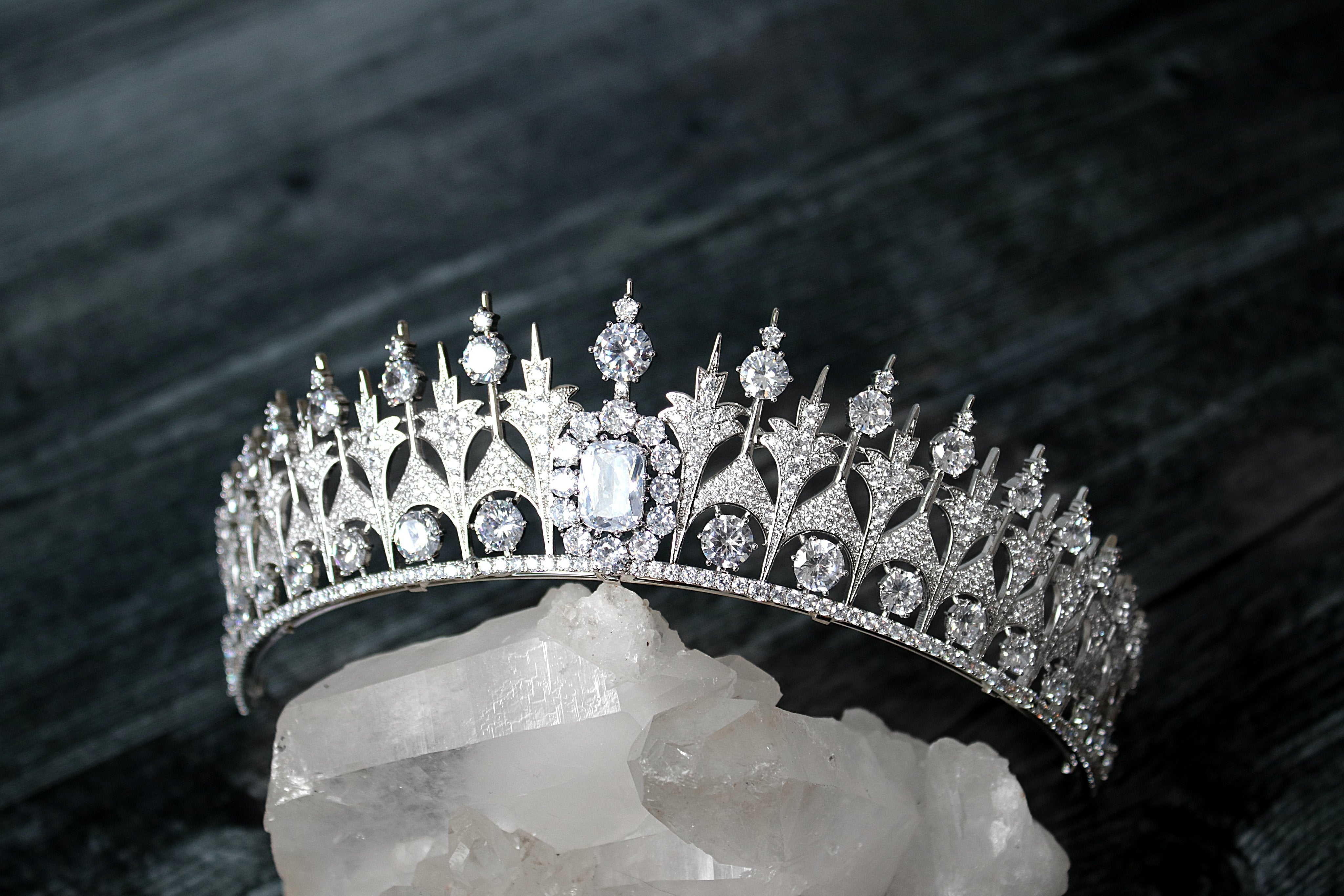 QUEEN MAXIMA Royal Bridal Crown - Elegant Rhinestone Tiara for Weddings, Prom, Pageants & Special Occasions | Perfect Bridal Accessory for Princess-Themed Events