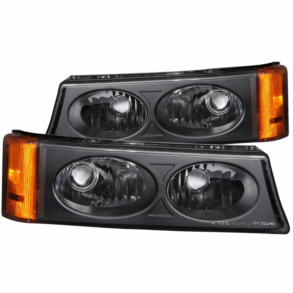ANZO 511036 Euro Black Parking Lights for 2007 Chevy Silverado 3500 Classic - Upgrade Headlights for Night Driving & Off-Road Adventures