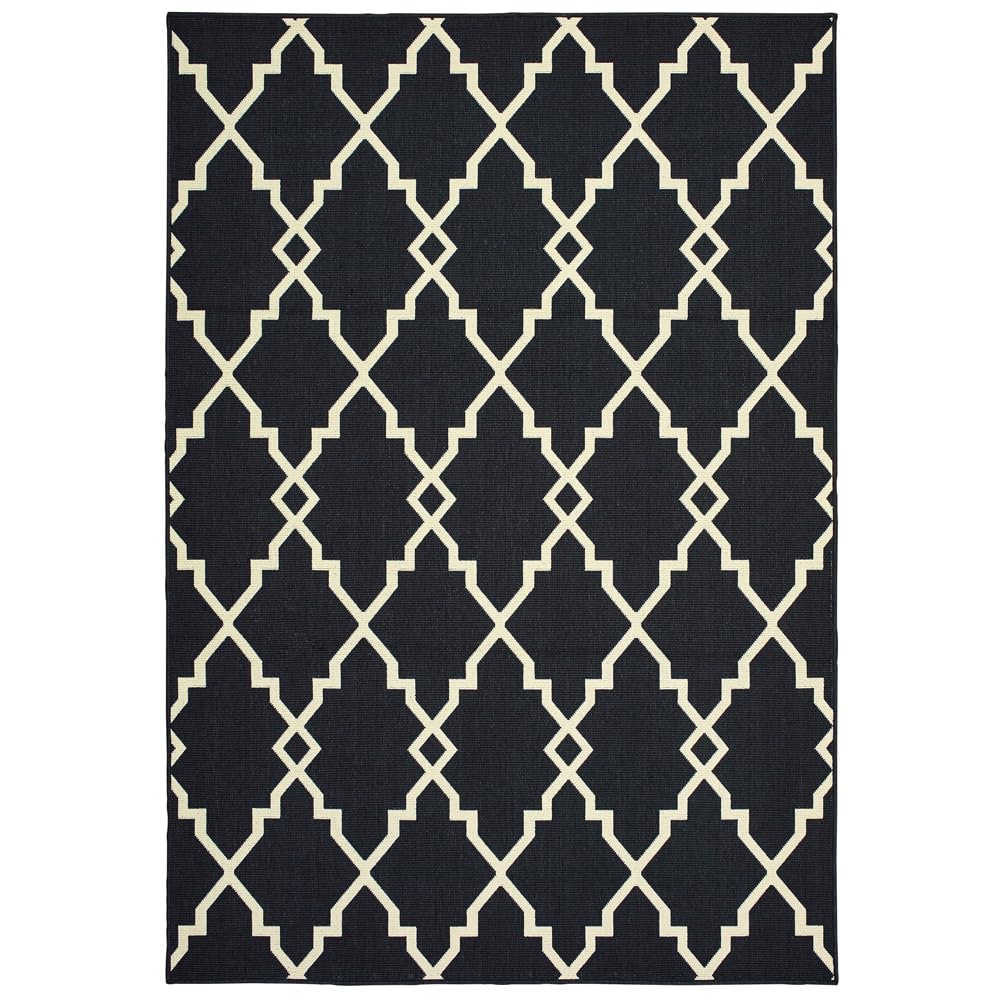 Moretti Parker Area Rug 7763K Black Diagonal Jagged 7'10