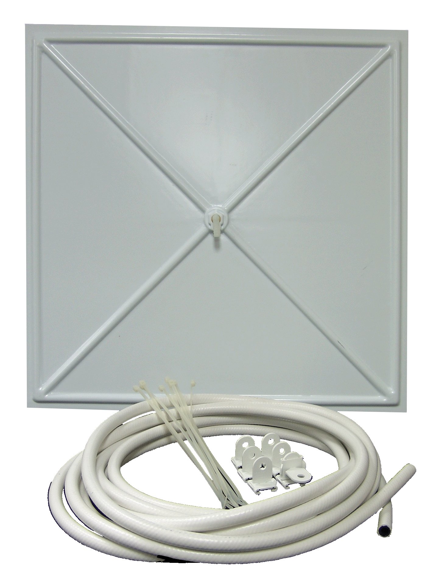 Inbrella 100 White Polystyrene Plastic Ceiling Tile Leak Diverter, 2' x 2' - Waterproof Drop Ceiling Panels for Basement, Bathroom & Commercial Use - Easy Installation & Moisture Protection