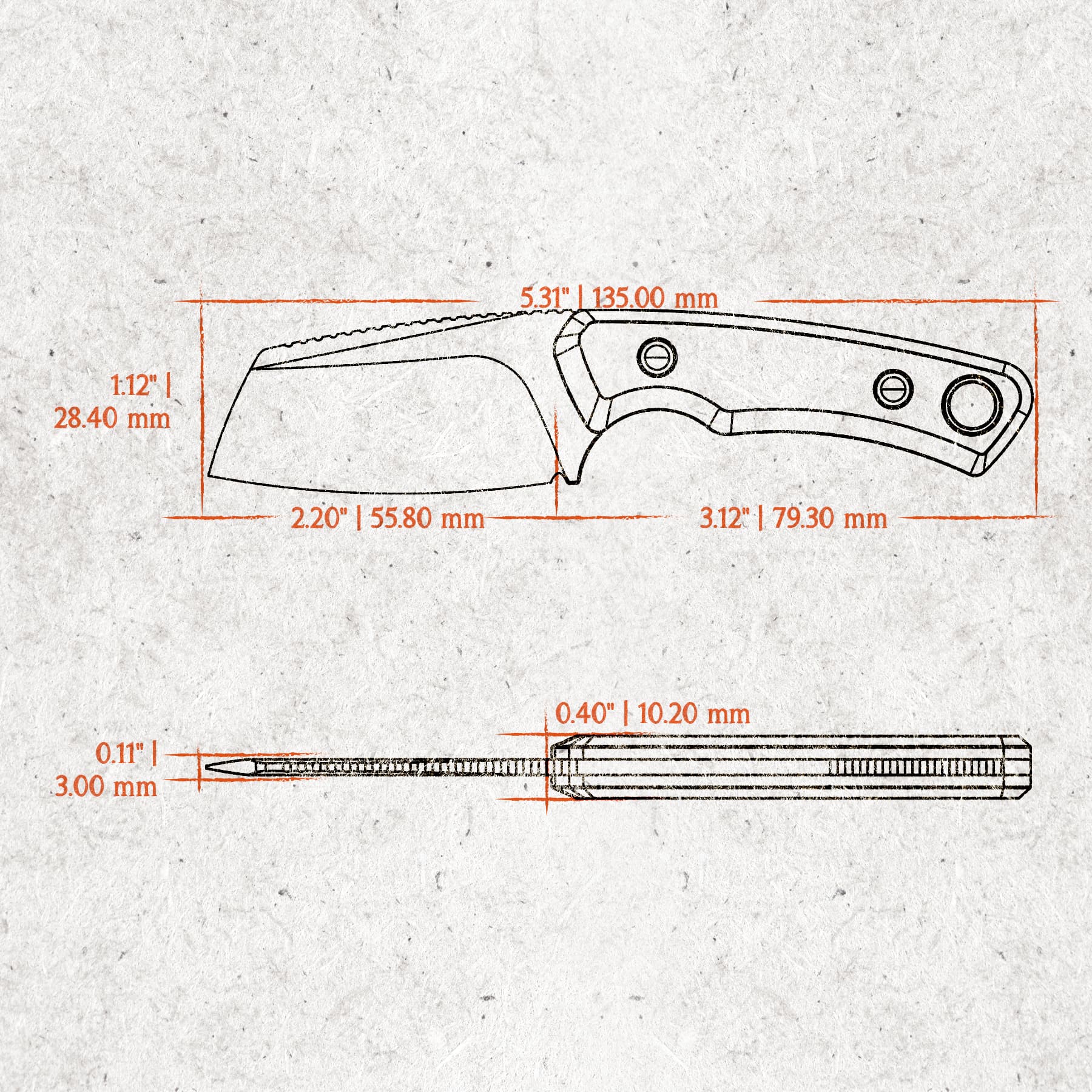Premium Marmoset Fixed Blade Knife - 2.20