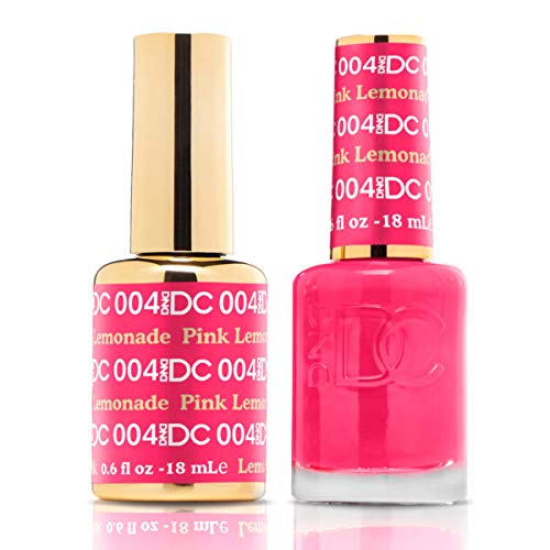 DnD DC Pink Lemonade #004 UV LED Gel Polish & Free Matching Nail Polish Set - 2x18ml - Long Lasting Salon Quality Nail Colors for Home Manicure & Professional Nail Art