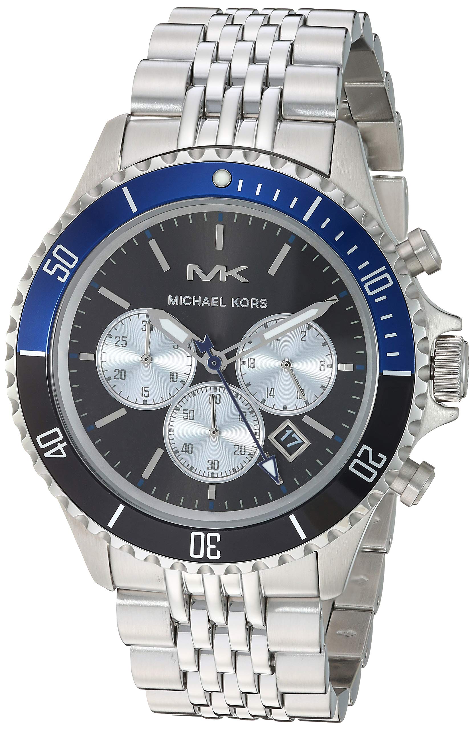 Michael Kors Bayville Chronograph Stainless Steel Watch for Men - Waterproof Luxury Dress Watch with Date Window - Perfect for Business, Formal Events & Everyday Wear
