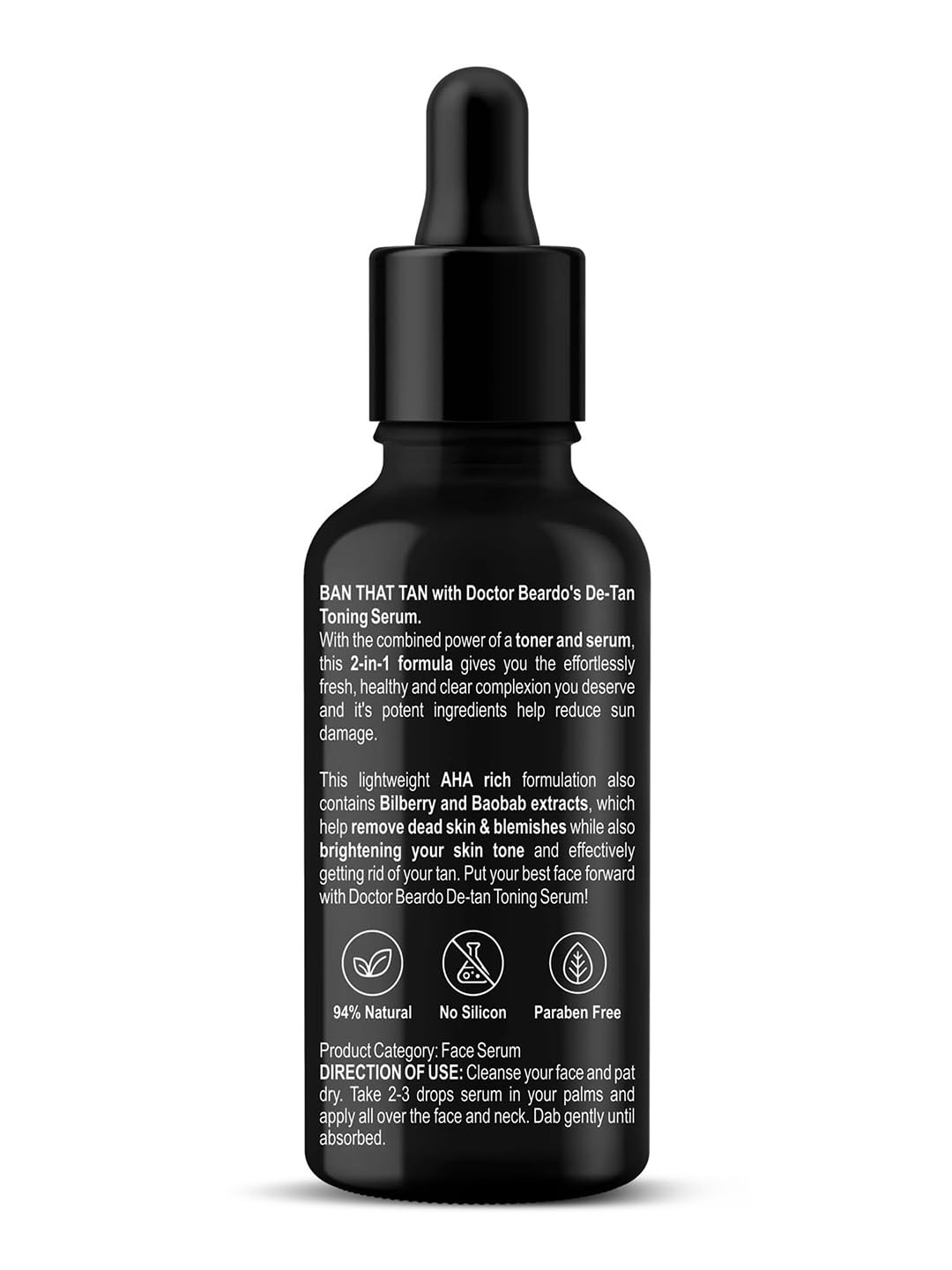 Beardo 2-in-1 Detan Serum + Toner For Men, 30ml | Brightening Face Serum with AHA & Plant Collagen | Dark Spot Remover & Exfoliator | Perfect for Daily Skincare & Post-Shave Routine