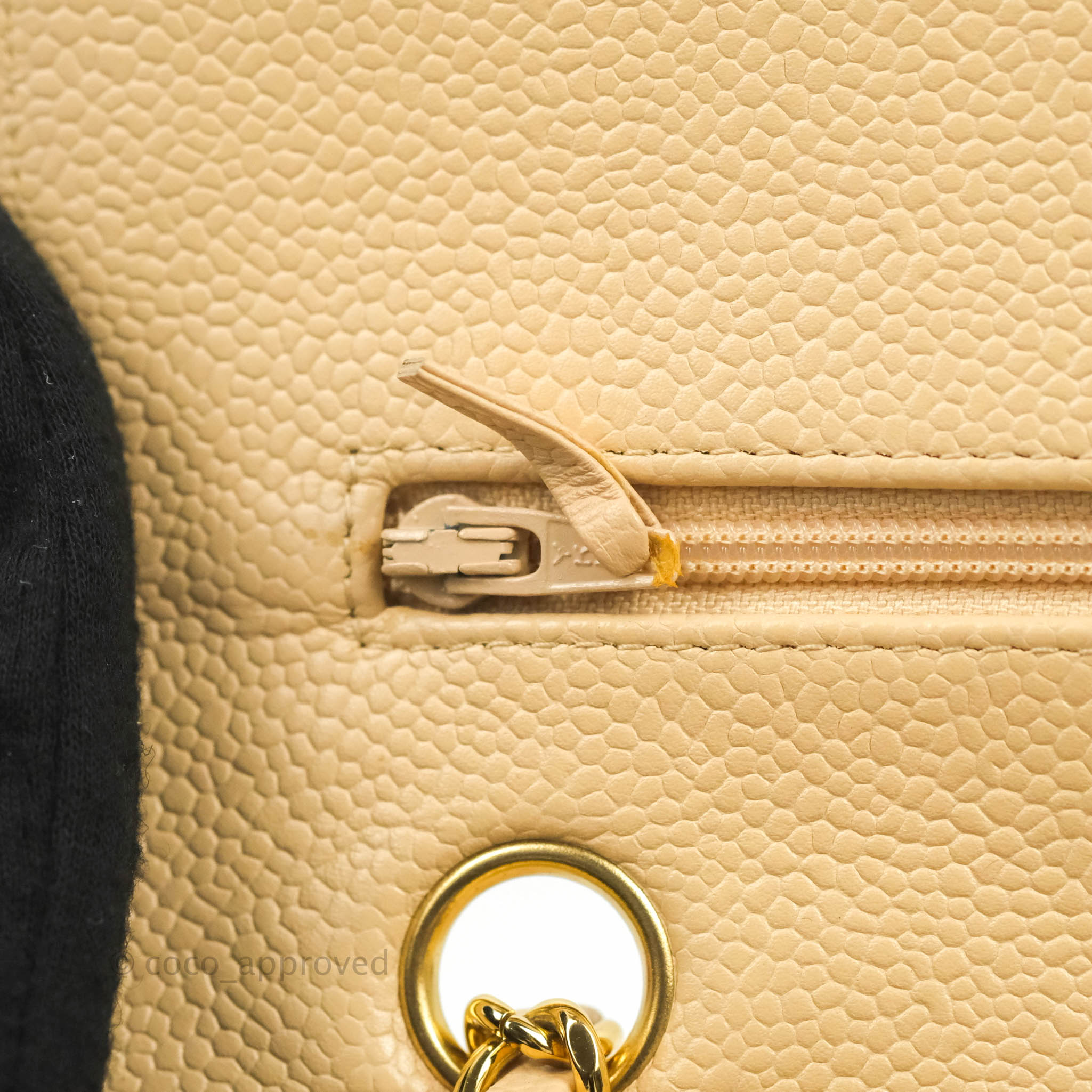 Chanel Classic M/L Medium Flap Bag - Quilted Beige Caviar Leather with Gold Hardware | Luxury Shoulder Bag for Women, Perfect for Work, Parties & Special Occasions