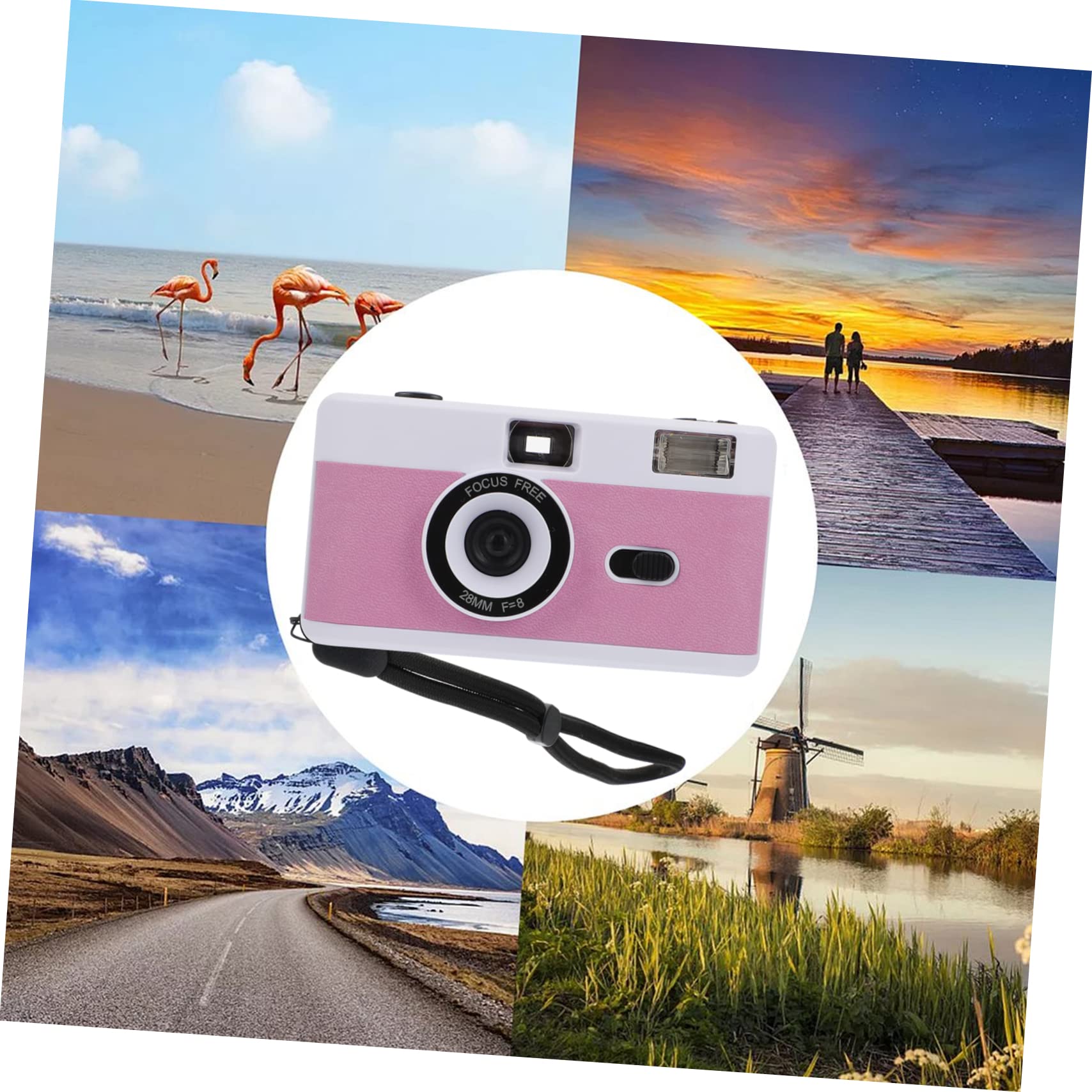 Jojofuny 4 Pack Retro Film Cameras - Plastic Vintage-Style 35mm Film Camera with Built-in Flash, Portable Travel Camera (Macaron White) - Perfect for Travel, Parties & Retro Photography