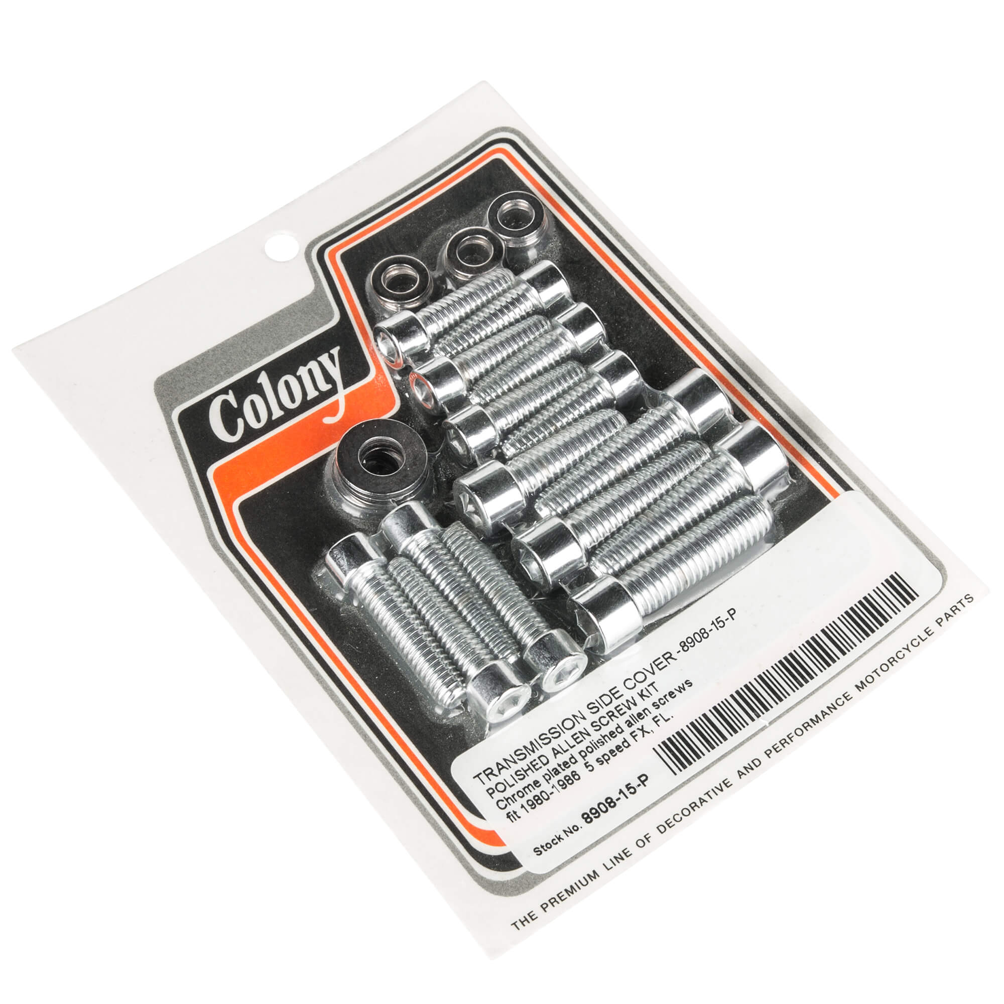 15-Piece Transmission Side Cover Smooth Allen Screw Kit for 1980-1986 Harley Davidson 5-Speed FX/FL Models - Chrome Plated - Easy Installation & Durable Upgrade for Motorcycle Maintenance