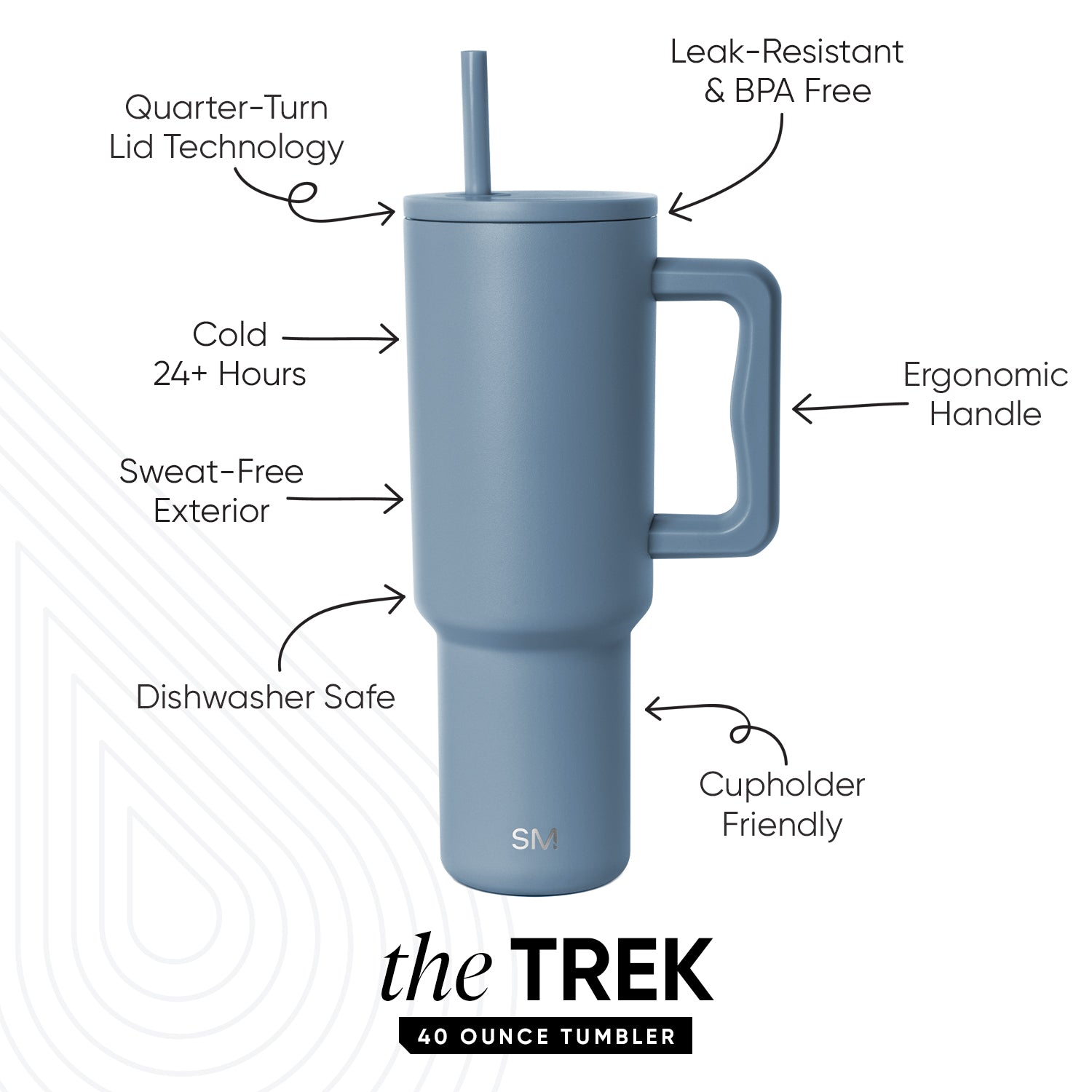 Trek Tumbler 185 - 20oz Insulated Stainless Steel Water Bottle with Leakproof Lid, Double Wall Vacuum for Hot & Cold Drinks - Perfect for Hiking, Camping, Gym and Outdoor Activities