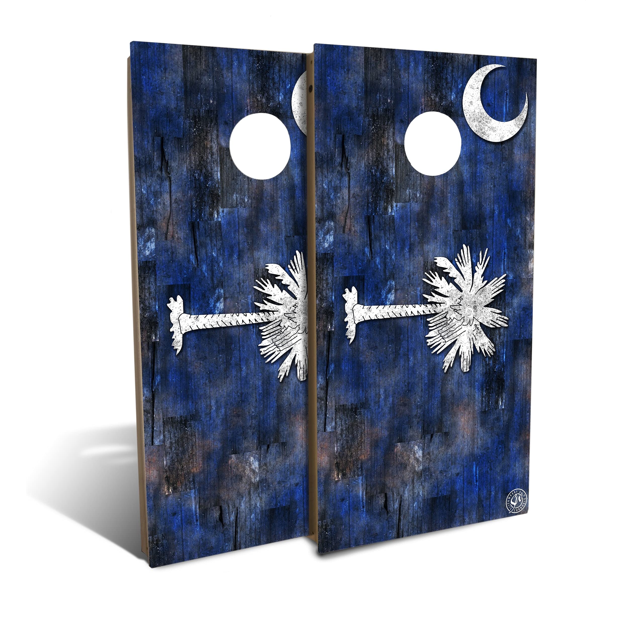 South Carolina State Flag Cornhole Board Set with 8 Bags - Premium Outdoor Game for Backyard, Tailgating, and Beach Parties