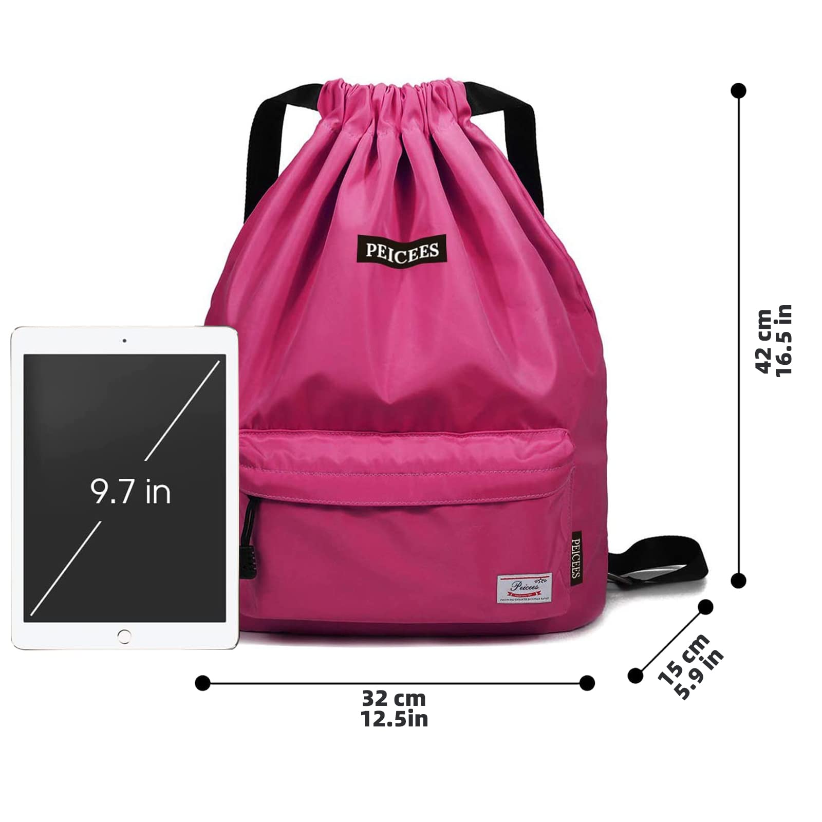 Waterproof Drawstring Sports Bag - Lightweight Sackpack Backpack for Men & Women | Gym, Travel, Beach & Outdoor Activities