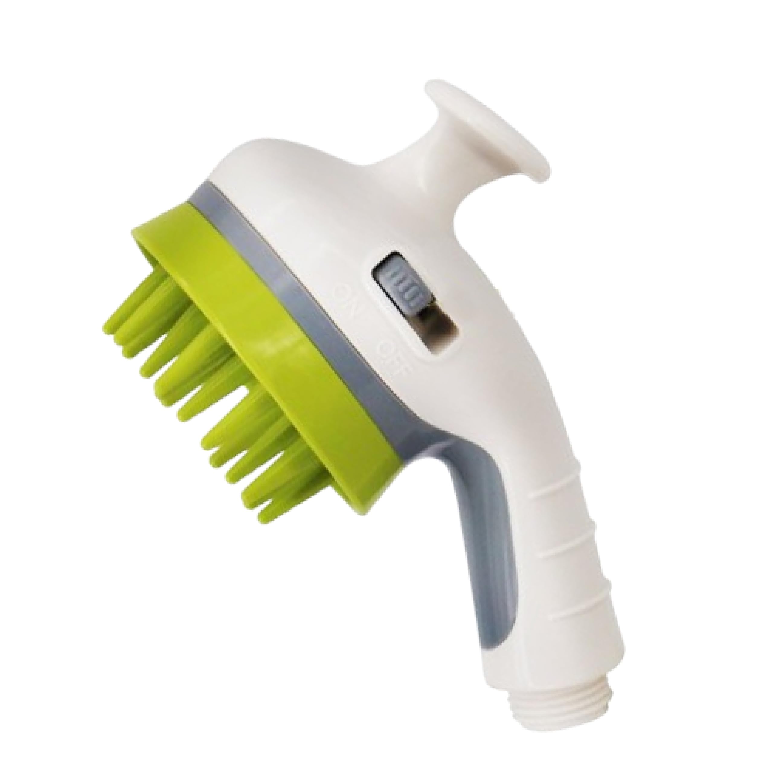 Dog Shower Sprayer Attachment with Massage Head - Pet Bathing Tool for Dogs & Cats - Adjustable Shower Brush for Indoor & Outdoor Grooming - Perfect for Bathroom, Yard, and Travel Use (White)