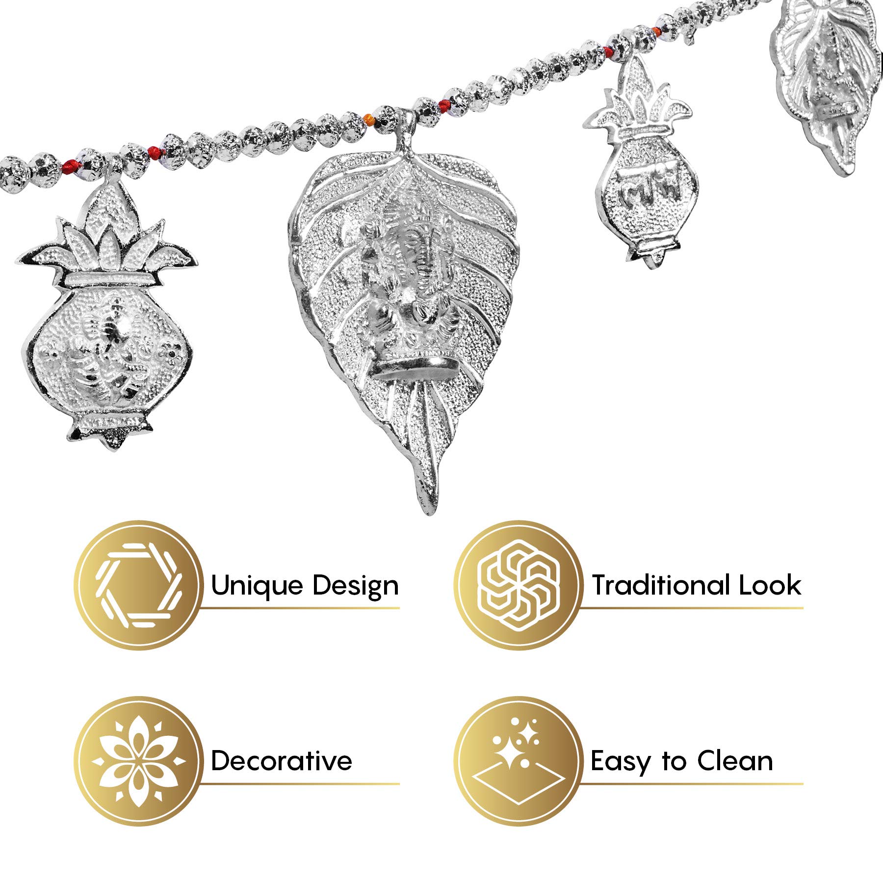 Avador Handmade Metal Toran - Traditional Indian Door Hanging for Home Decoration, Diwali, Puja & Special Occasions (Design 5) | Perfect for Festivals, Weddings & Housewarming Ceremonies