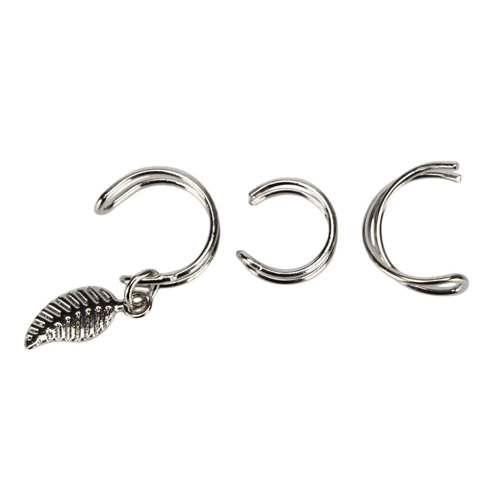 Guoshang Fashion No-Piercing Cartilage Ear Cuff Hoop Earrings - Spiral Cross Design in Silver | Perfect for Everyday Wear, Parties & Gifts