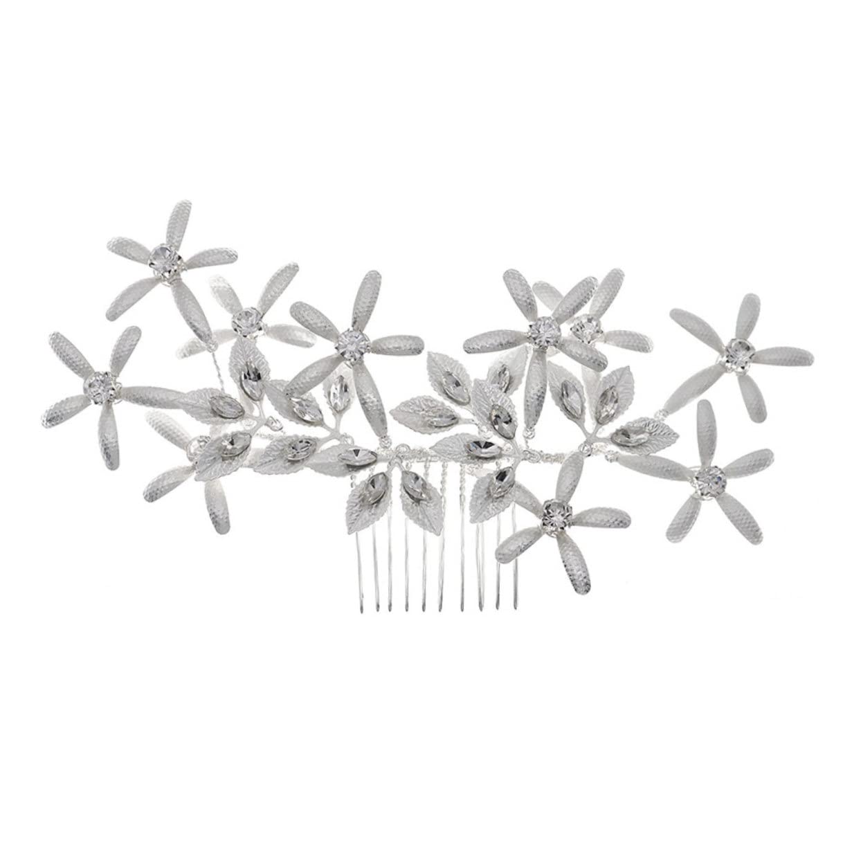FOMIYES Rhinestone Crystal Hair Comb for Women - Elegant Bridal Hair Clip, Mori Style Floral Headpiece for Prom, Wedding & Special Occasions - Decorative Hair Accessories & Supplies