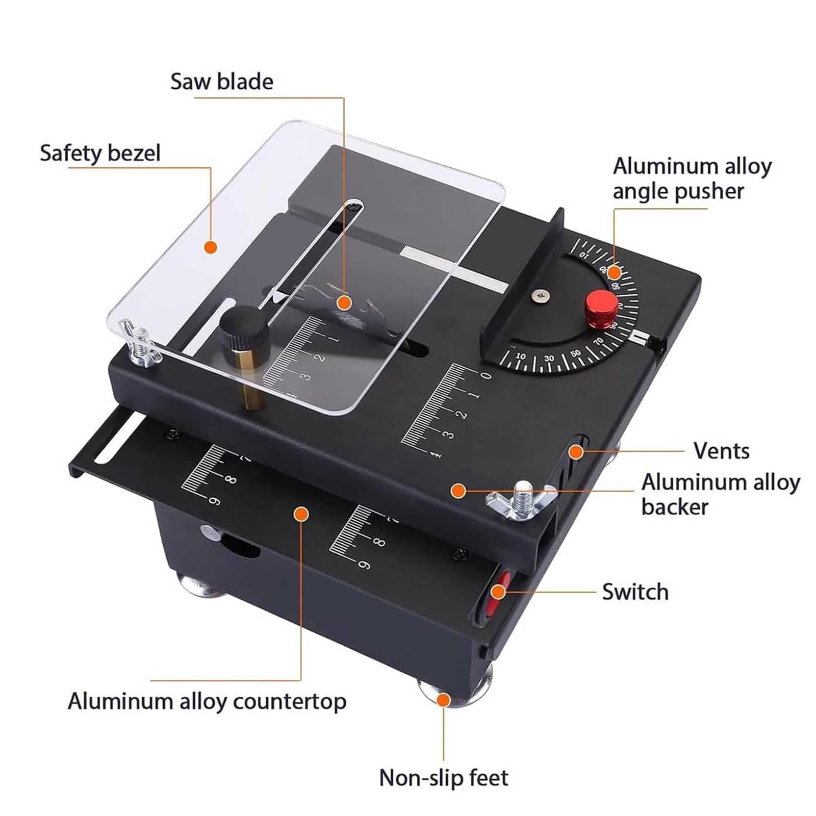 Mini Multi-functional Table Saw for Woodworking & Crafts - Portable Small Table Saw for Wood Cutting, DIY Projects, Hobbyists & Home Use