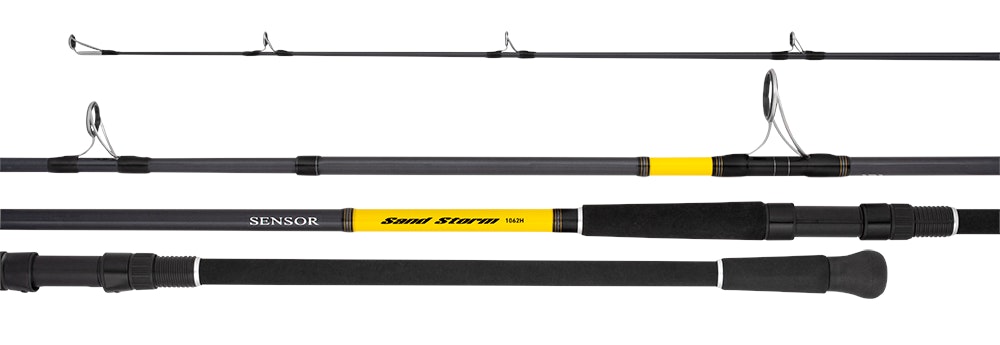 Daiwa 21 Sensor Sandstorm Spin Fishing Rod - Lightweight Carbon Fiber Saltwater Fishing Pole for Surf, Beach & Offshore Angling - Perfect for Bass, Trout & Saltwater Game Fish